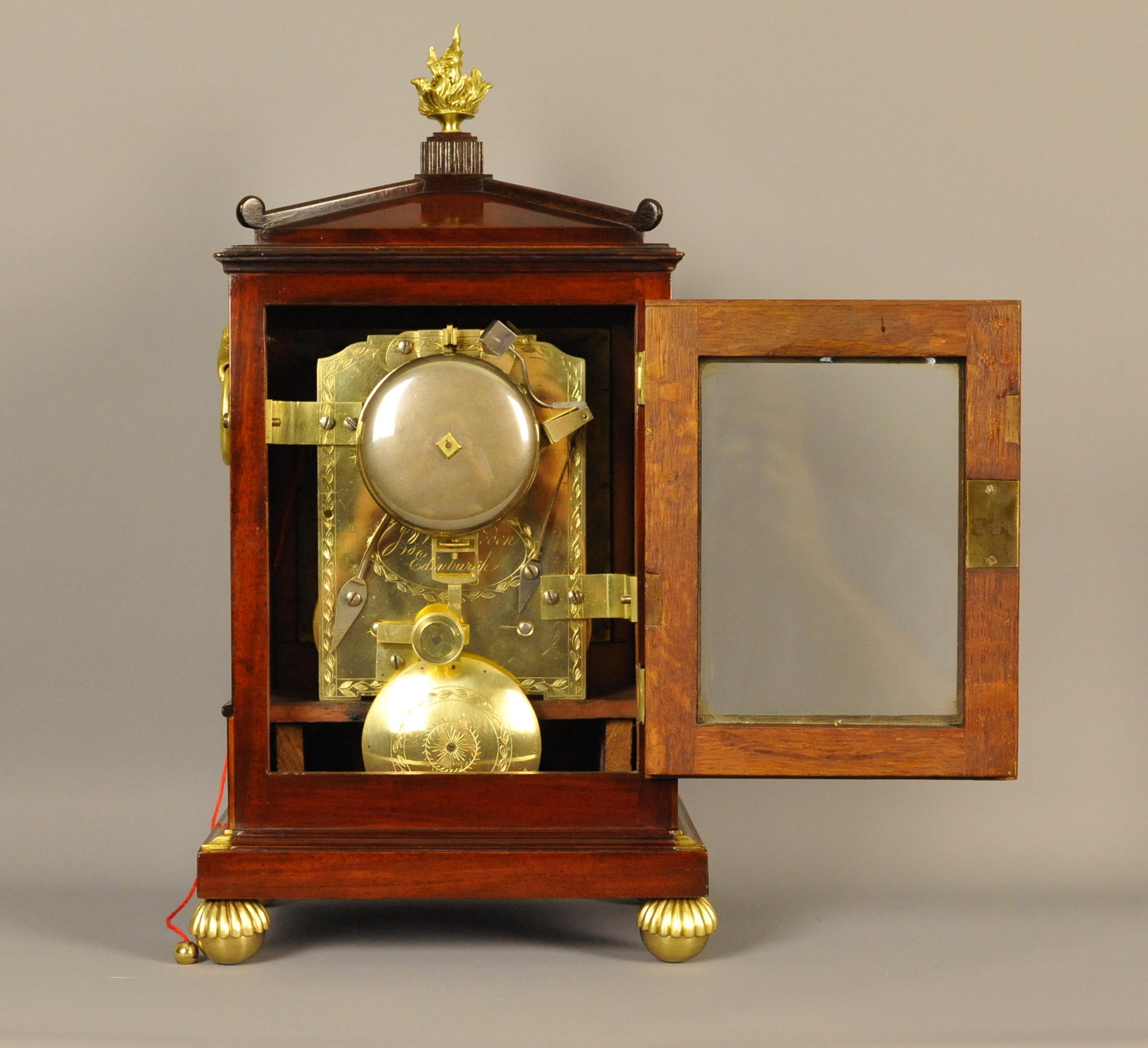 Inlay Fine Inlaid Mahogany Fusee Bracket Clock, Howden , Edinburgh For Sale