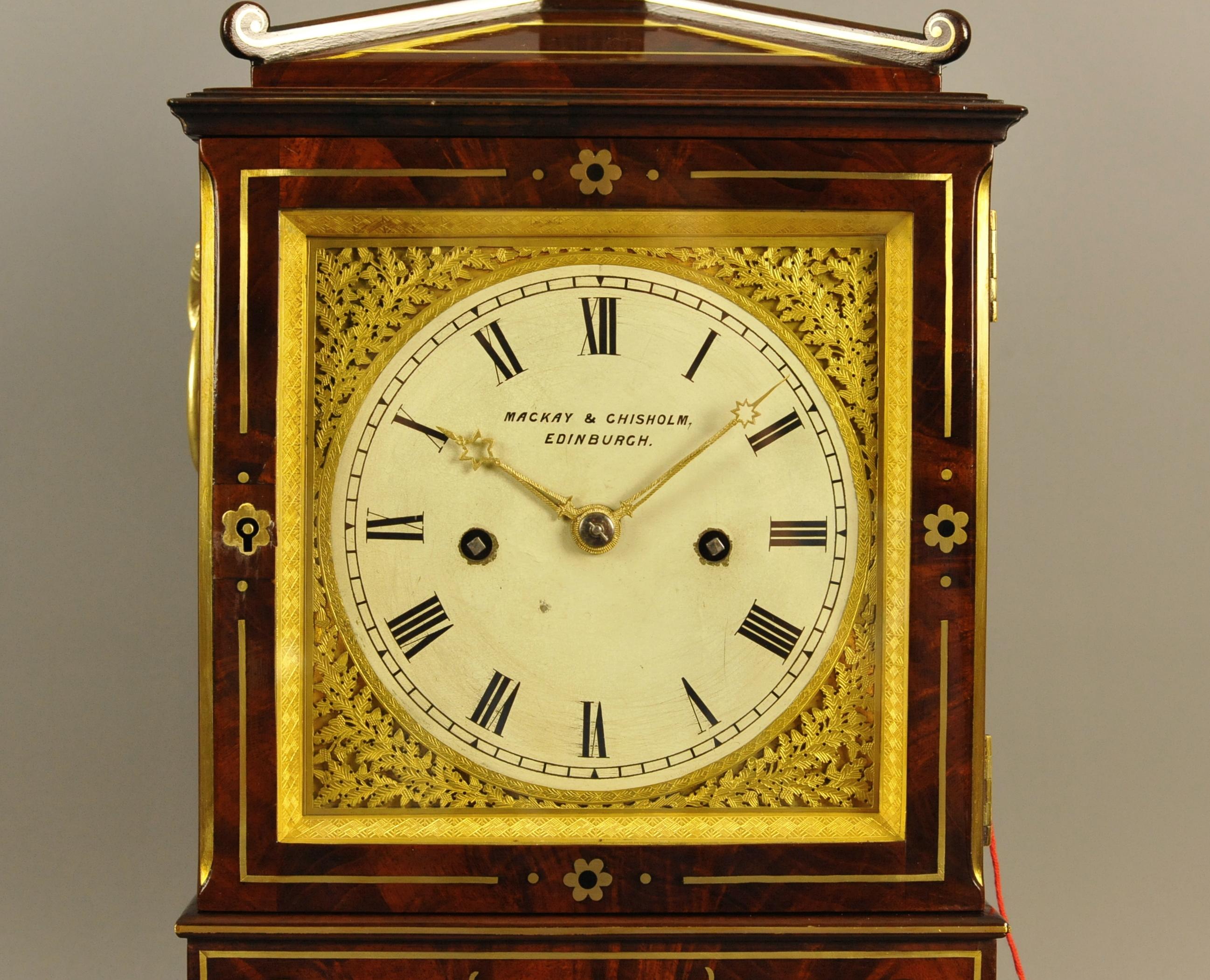 19th Century Fine Inlaid Mahogany Fusee Bracket Clock, Howden , Edinburgh For Sale