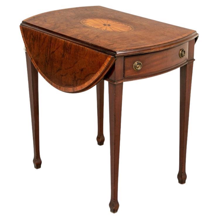 Fine Inlaid Mahogany Pembroke Table For Sale