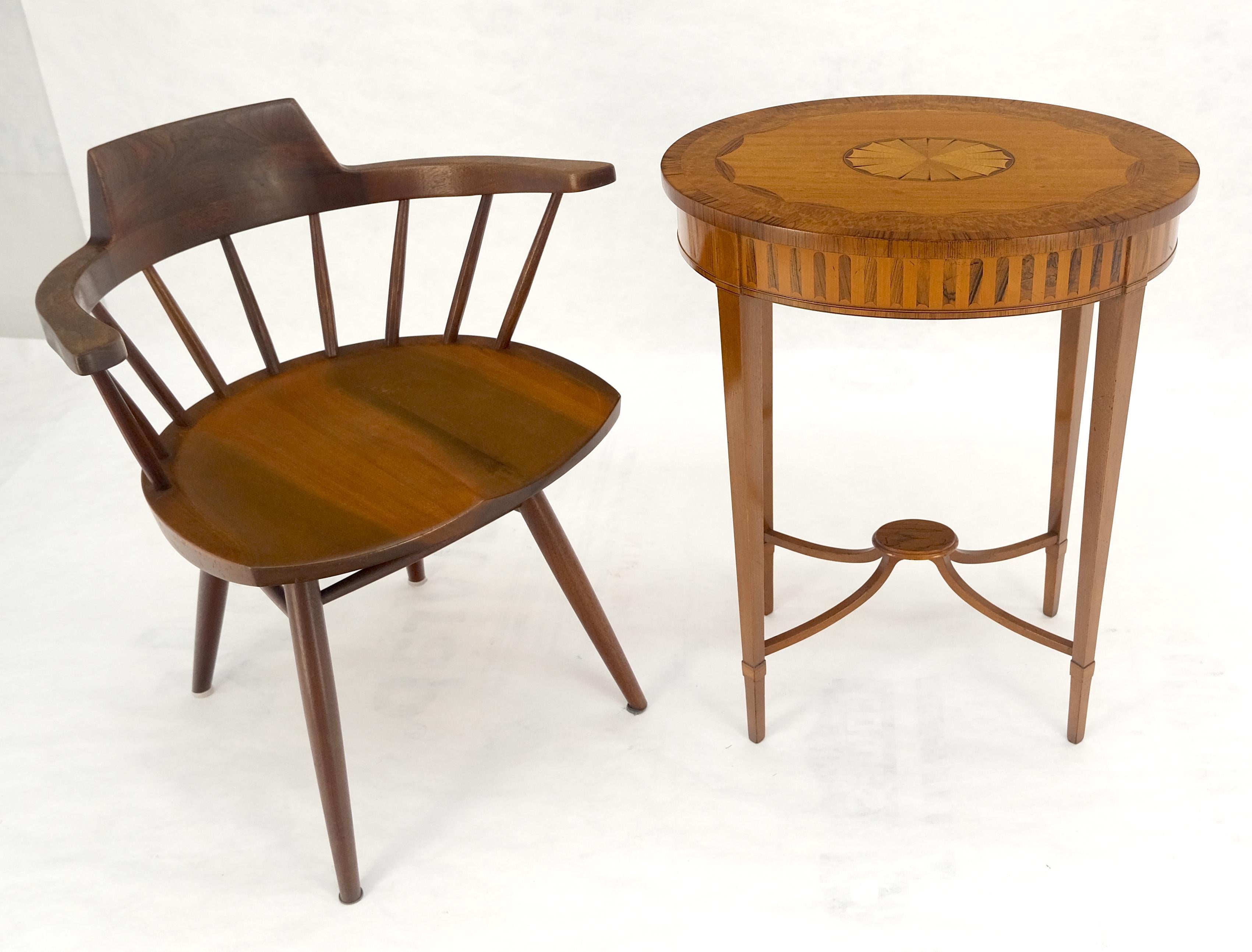 20th Century Fine Inlaid Oval Top Adams Style Tapered Legs Lamp Side Table Stand MINT For Sale