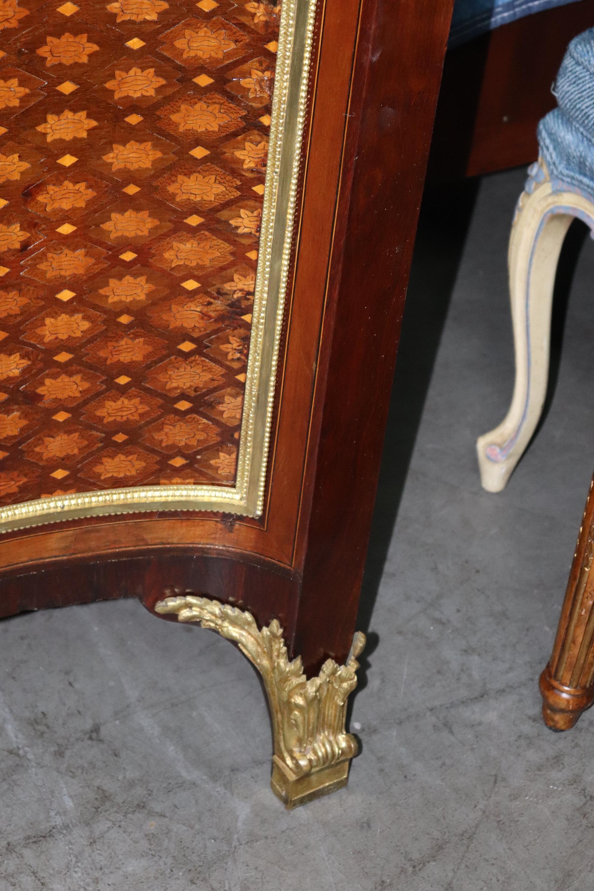 Fine Inlaid Palace Sized French Louis XV Marble Top Commode, circa 1870s For Sale 9