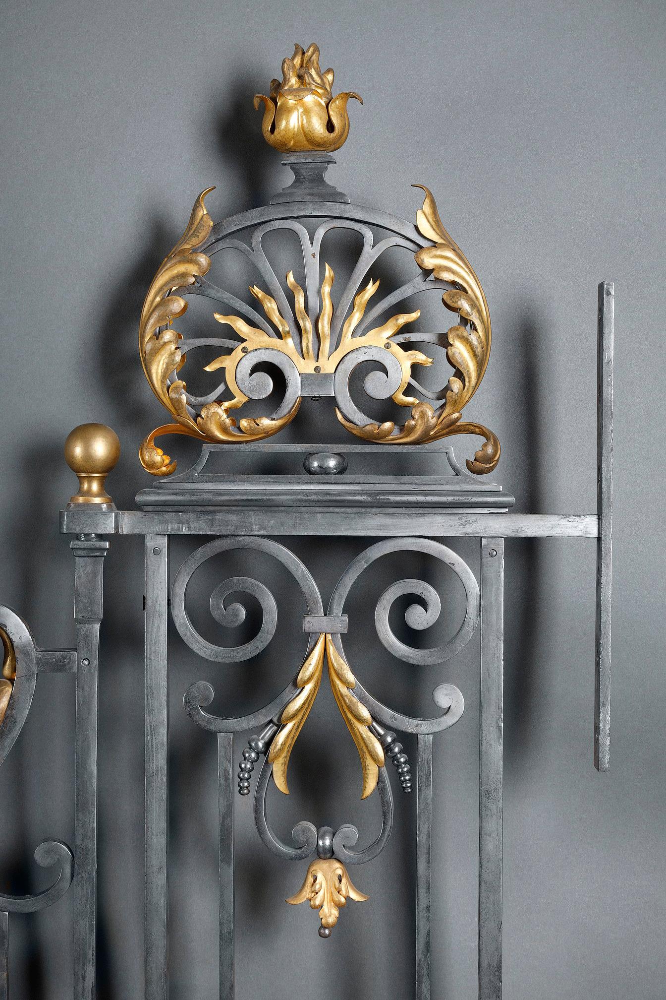 Napoleon III Fine Iron and Gilded Bronze Gate, Attributed to Gabriel Davioud, France, C 1860 For Sale