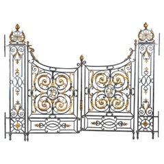 Porta in ferro e bronzo dorato, attribuita a Gabriel Davioud, Francia, 1860 ca.