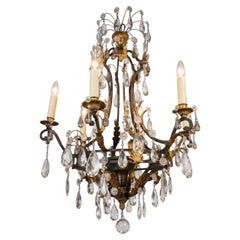 Fine Iron, Gilt Bronze and Crystal Chandelier by Maison Jansen