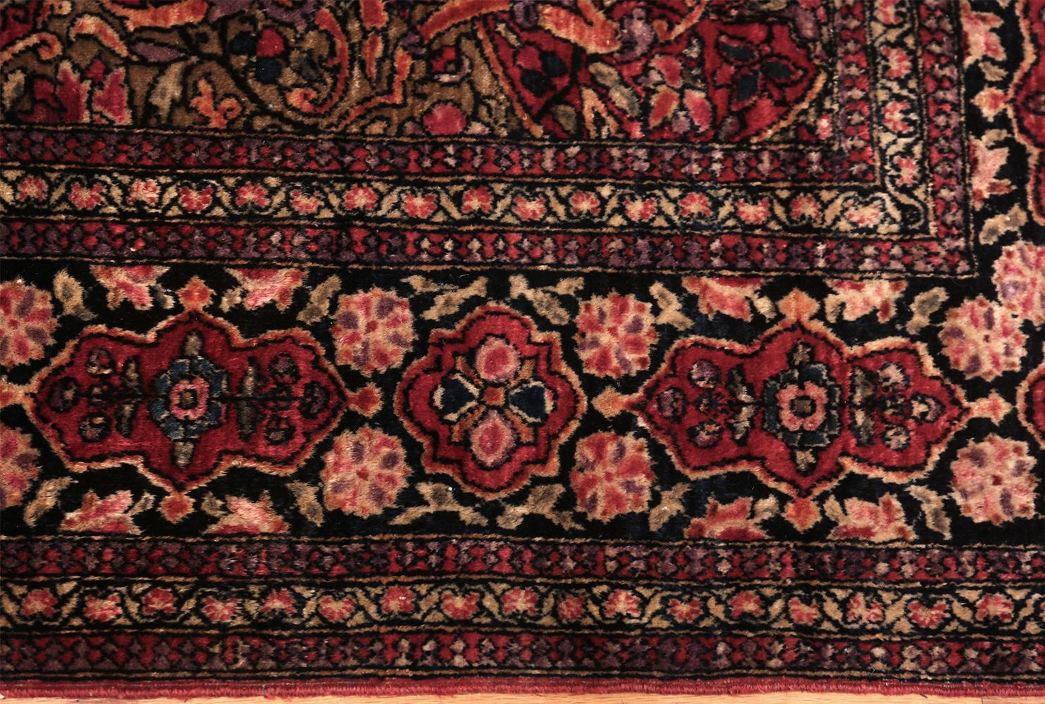 Beautiful antique Persian floral Isfahan rug, country of origin / rug type: Persian rug, date circa 1930 - size: 4 ft. 7 in x 6 ft. 7 in (1.4 m x 2.01 m). This magnificent Isfahan carpet from the 1930s has a regal feel. The colors are rich and