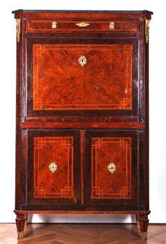 Fine Italian 18th Century Ormolu-Mounted Parquetry Secretaire a Abattant