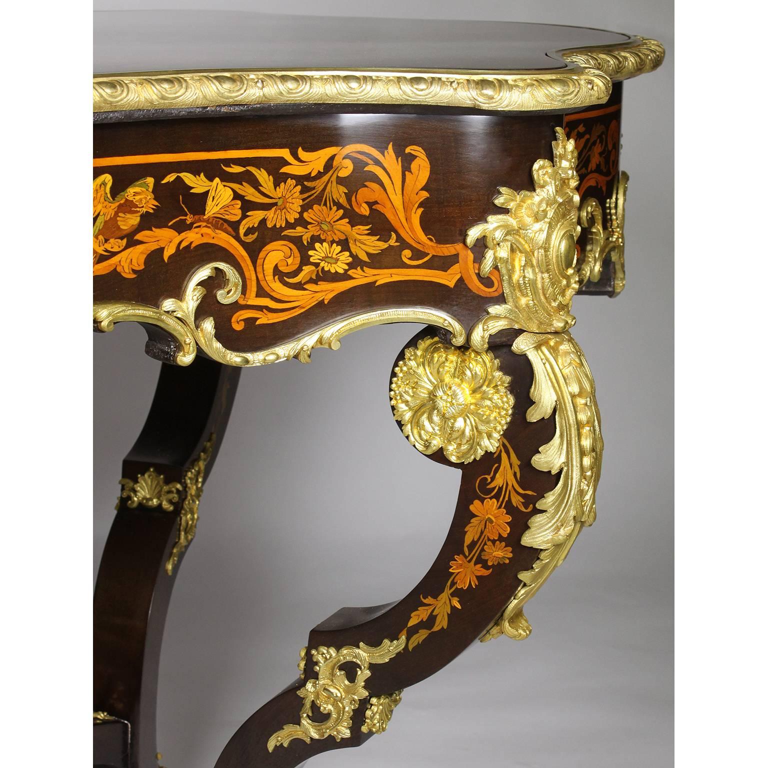 Fine Italian 19th Century Floral Marquetry and Gilt-Bronze Mounted Centre Table 5