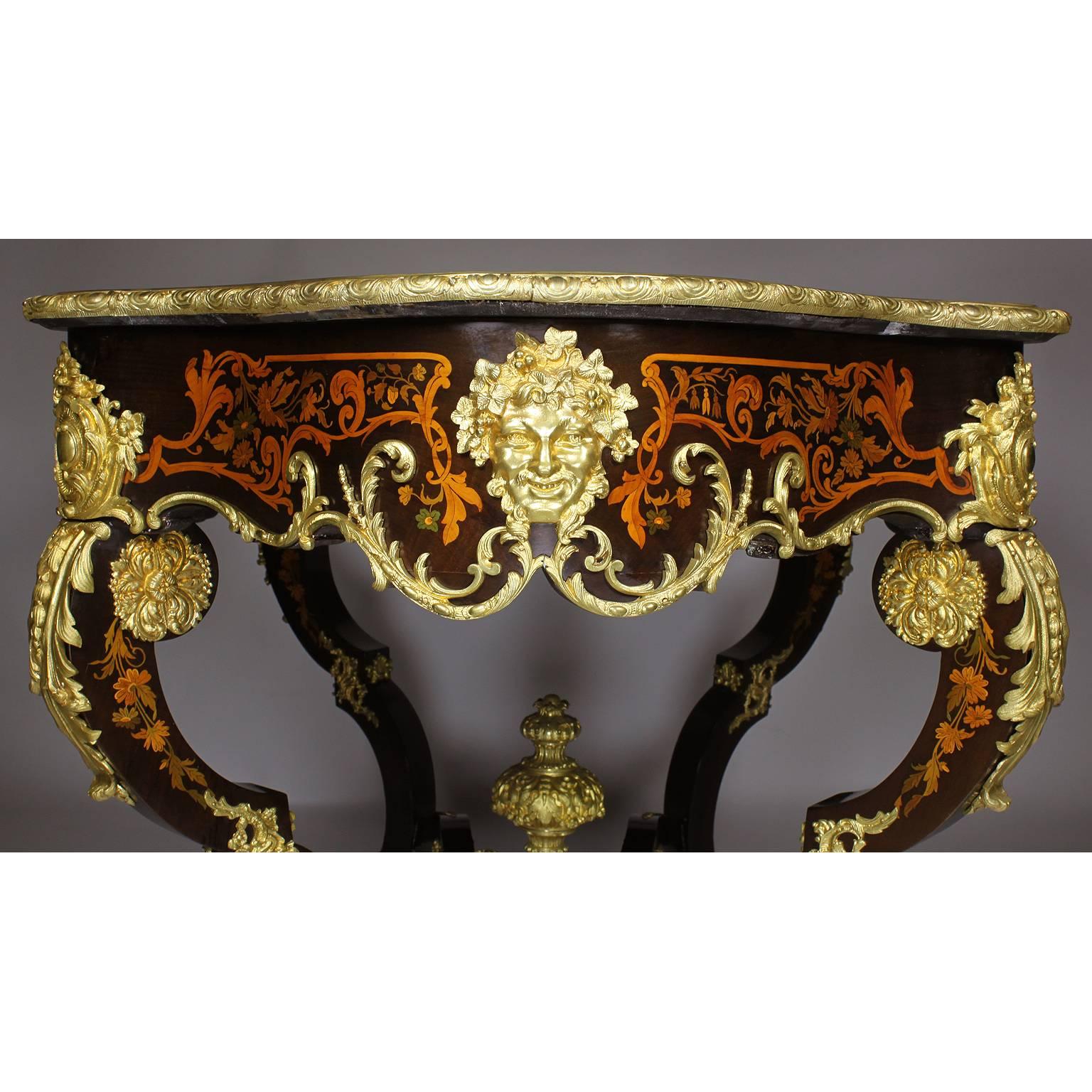 Fine Italian 19th Century Floral Marquetry and Gilt-Bronze Mounted Centre Table 8