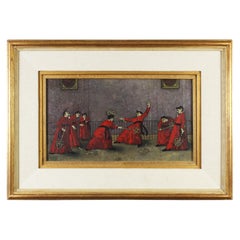 Fine Italian 20th Century Oil on Panel "Battipanni" 'The Beater' by Nino Caffè