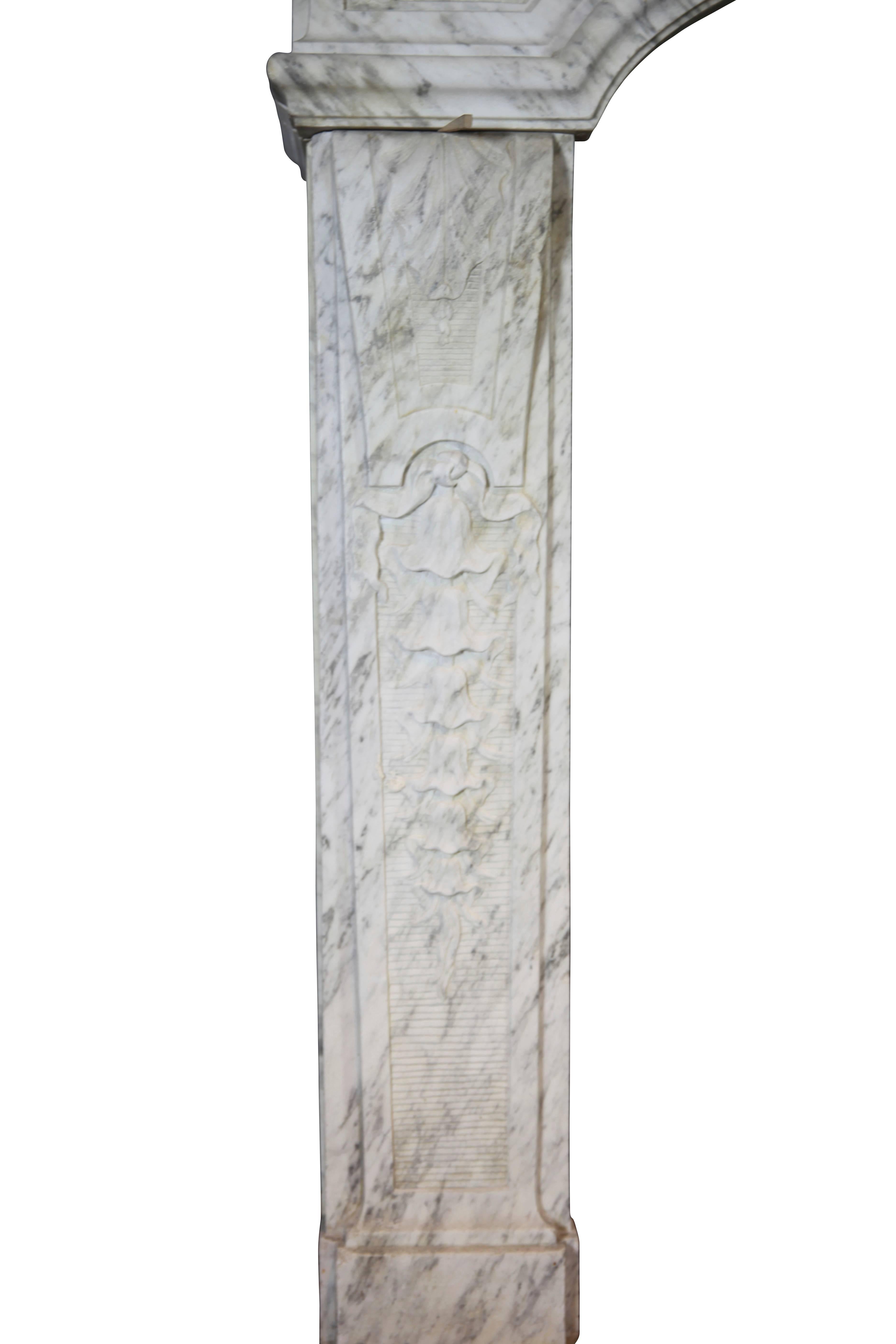 Fine Italian Antique Marble Fireplace Surround For Sale 1