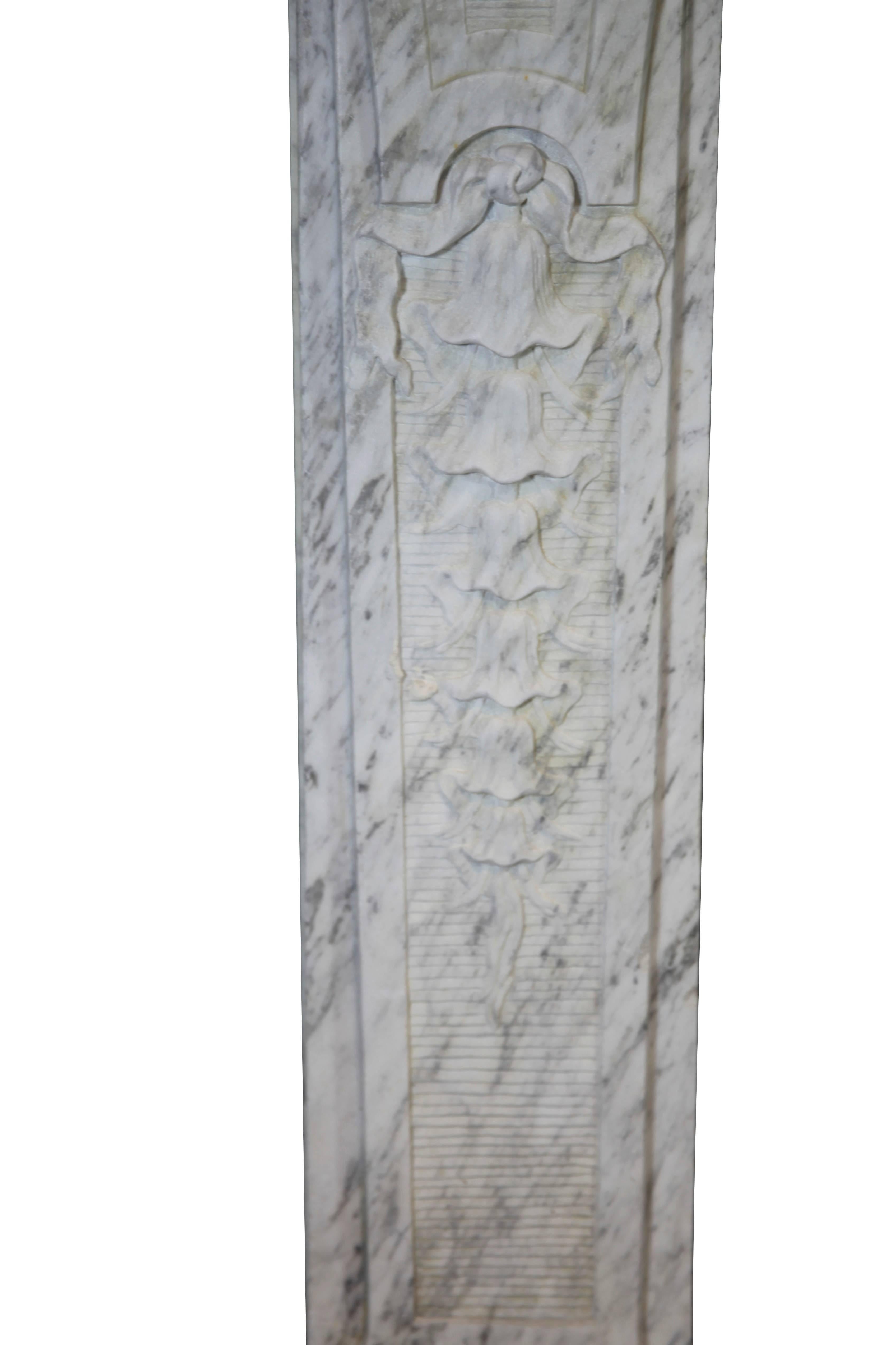 Fine Italian Antique Marble Fireplace Surround For Sale 2