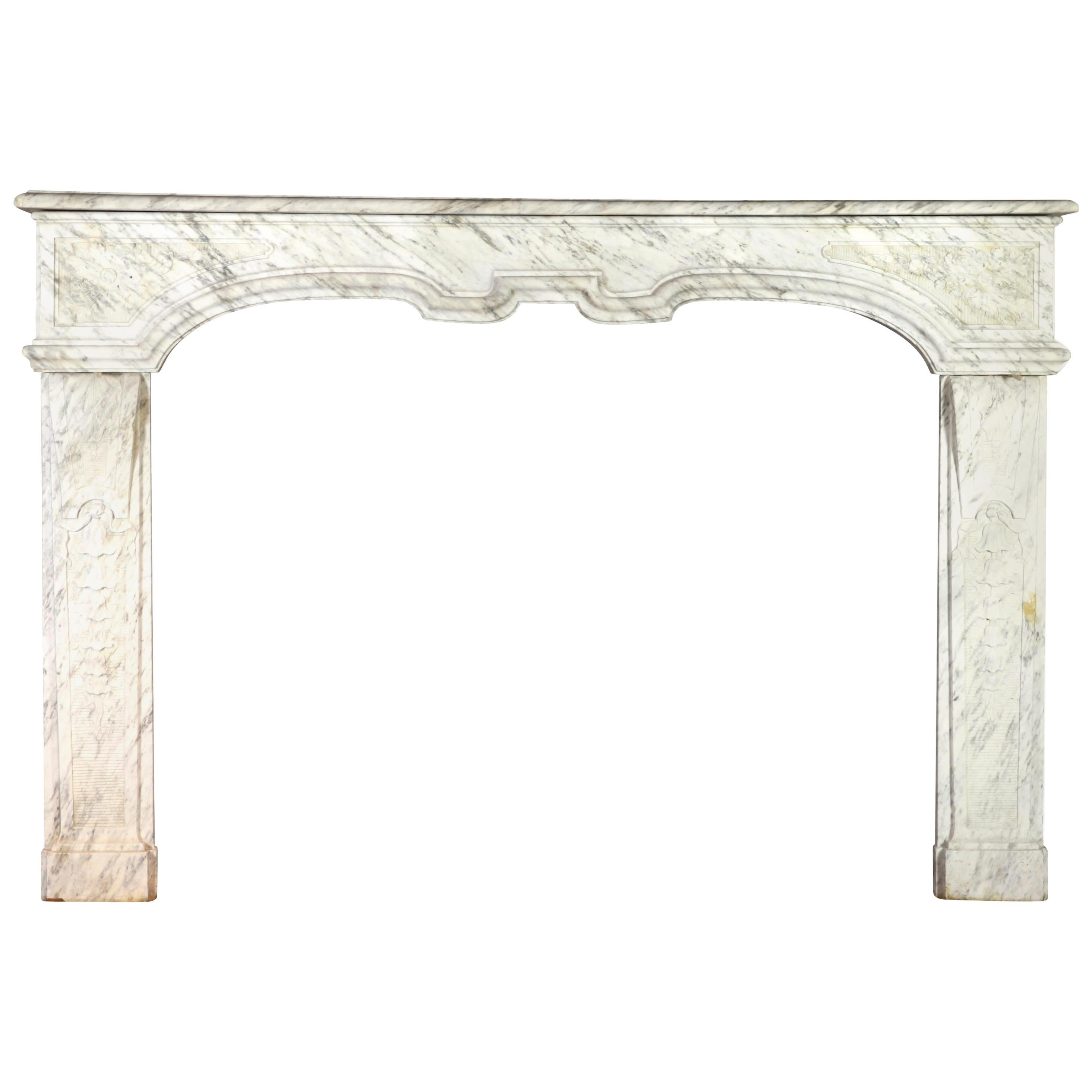 Fine Italian Antique Marble Fireplace Surround For Sale