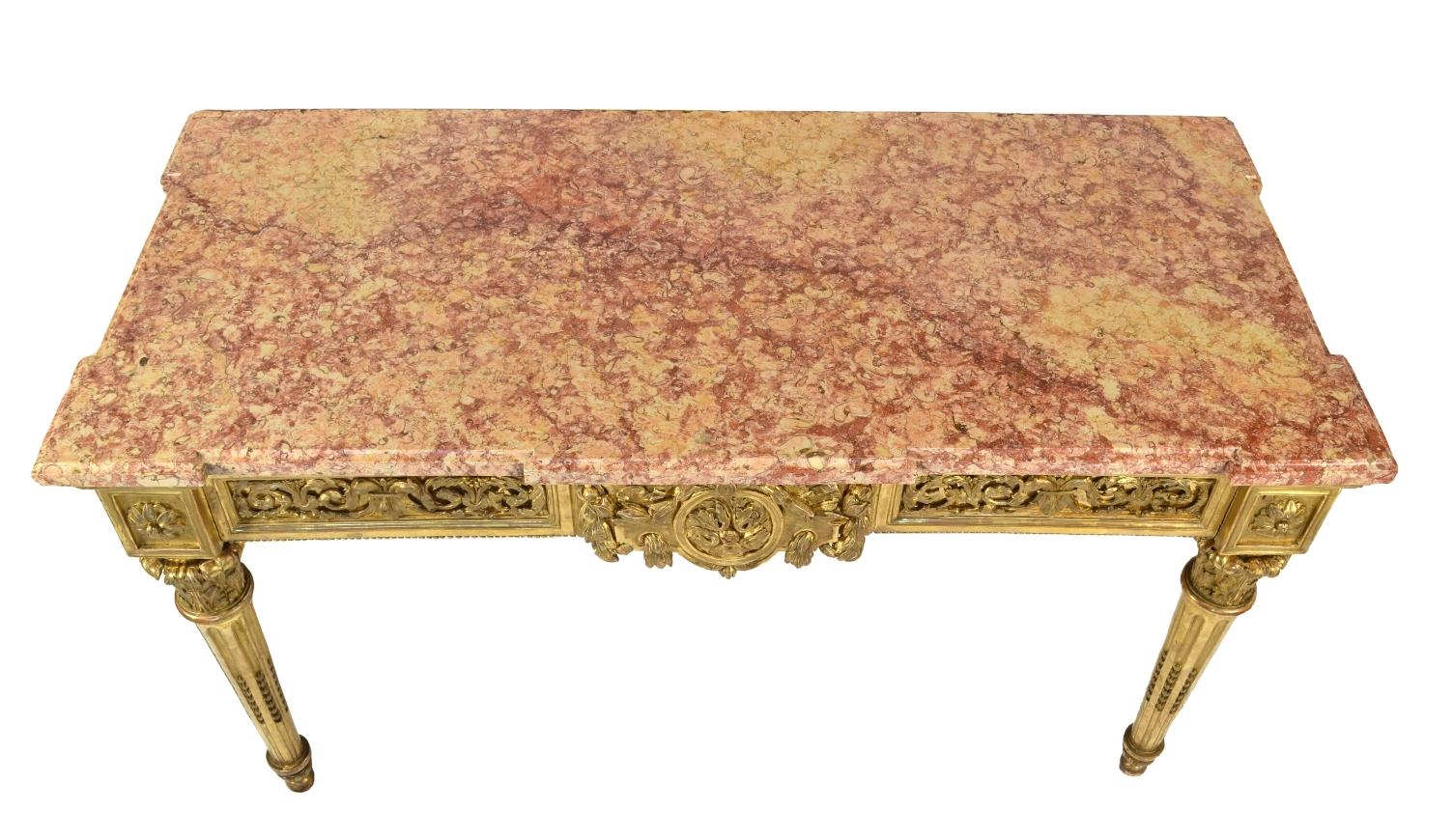Fine Italian Carved and Giltwood Neoclassical Console Table, circa 1790 1
