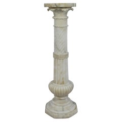 Fine Italian Early 20th c. Carved Alabaster Pedestal
