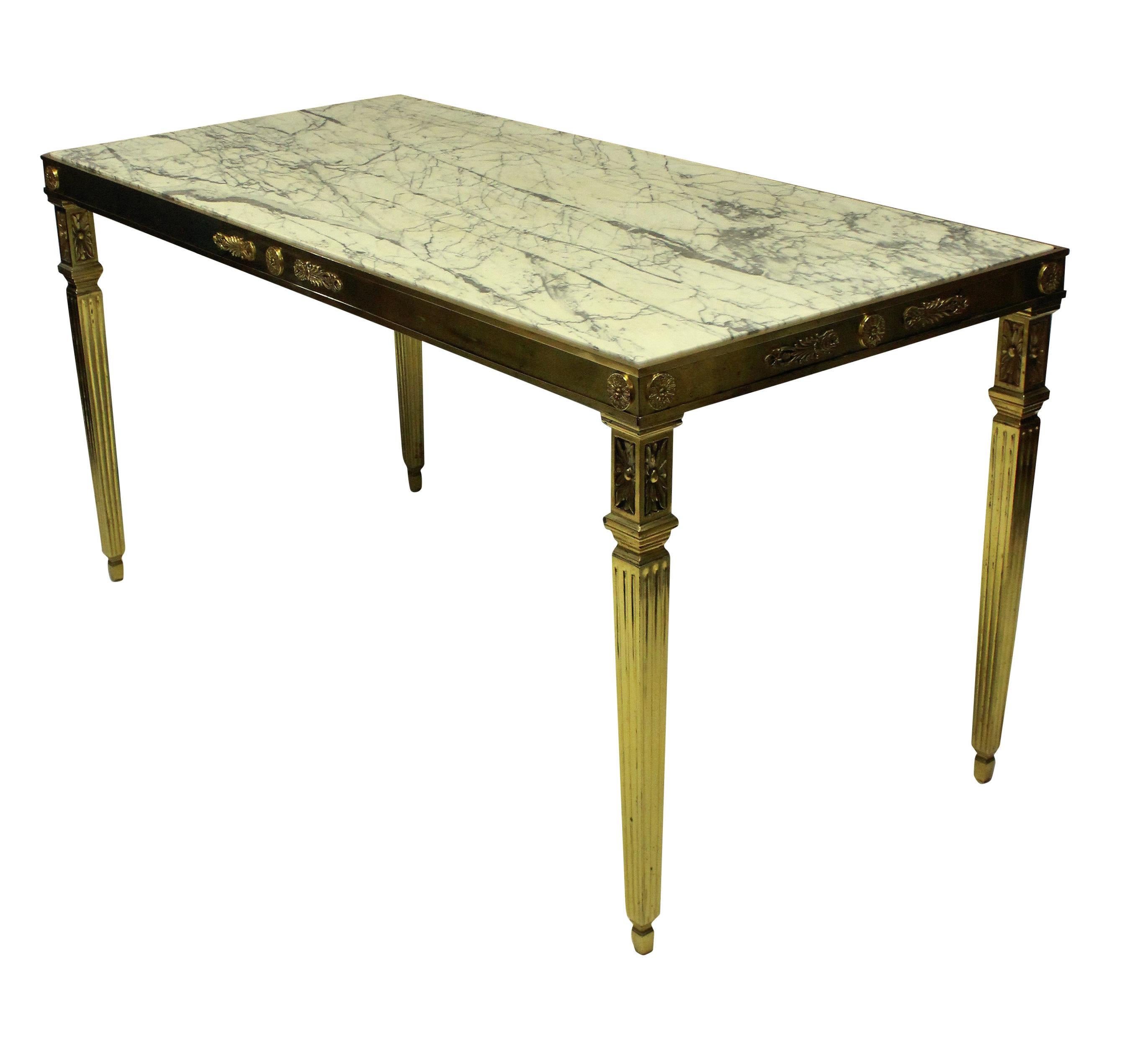 Fine Italian Gilt Bronze Neoclassical Hall Table 2