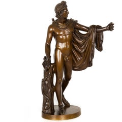 Fine Italian Grand Tour 19th Century Bronze Sculpture of Apollo Belvedere