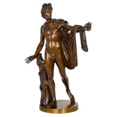 Fine Italian Grand Tour 19th Century Bronze Sculpture of Apollo Belvedere