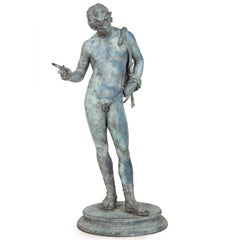 Fine Italian Grand Tour Antique Bronze Sculpture Statue of Narcissus of Pompeii