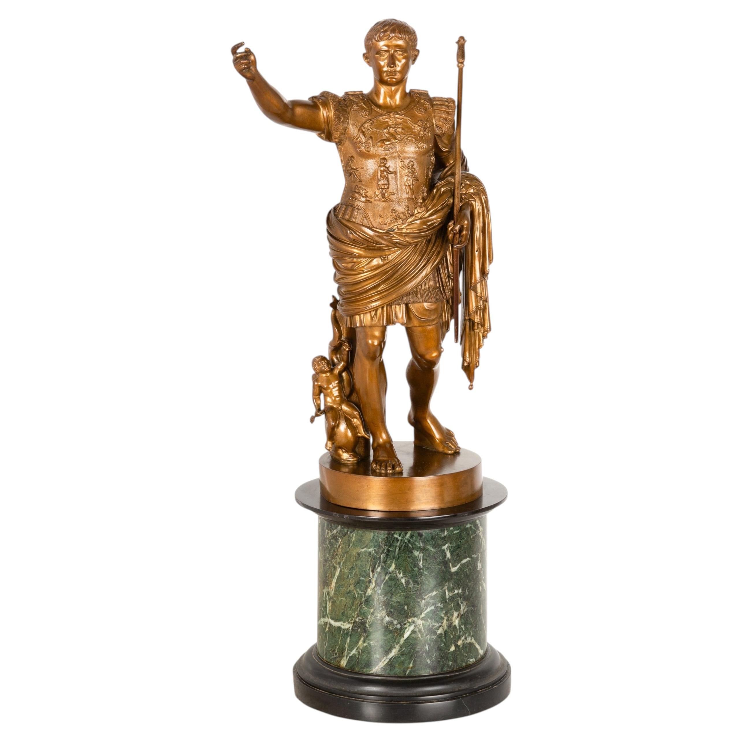 Fine Italian Grand Tour Bronze Sculpture of Augustus Prima Porta by Boschetti For Sale