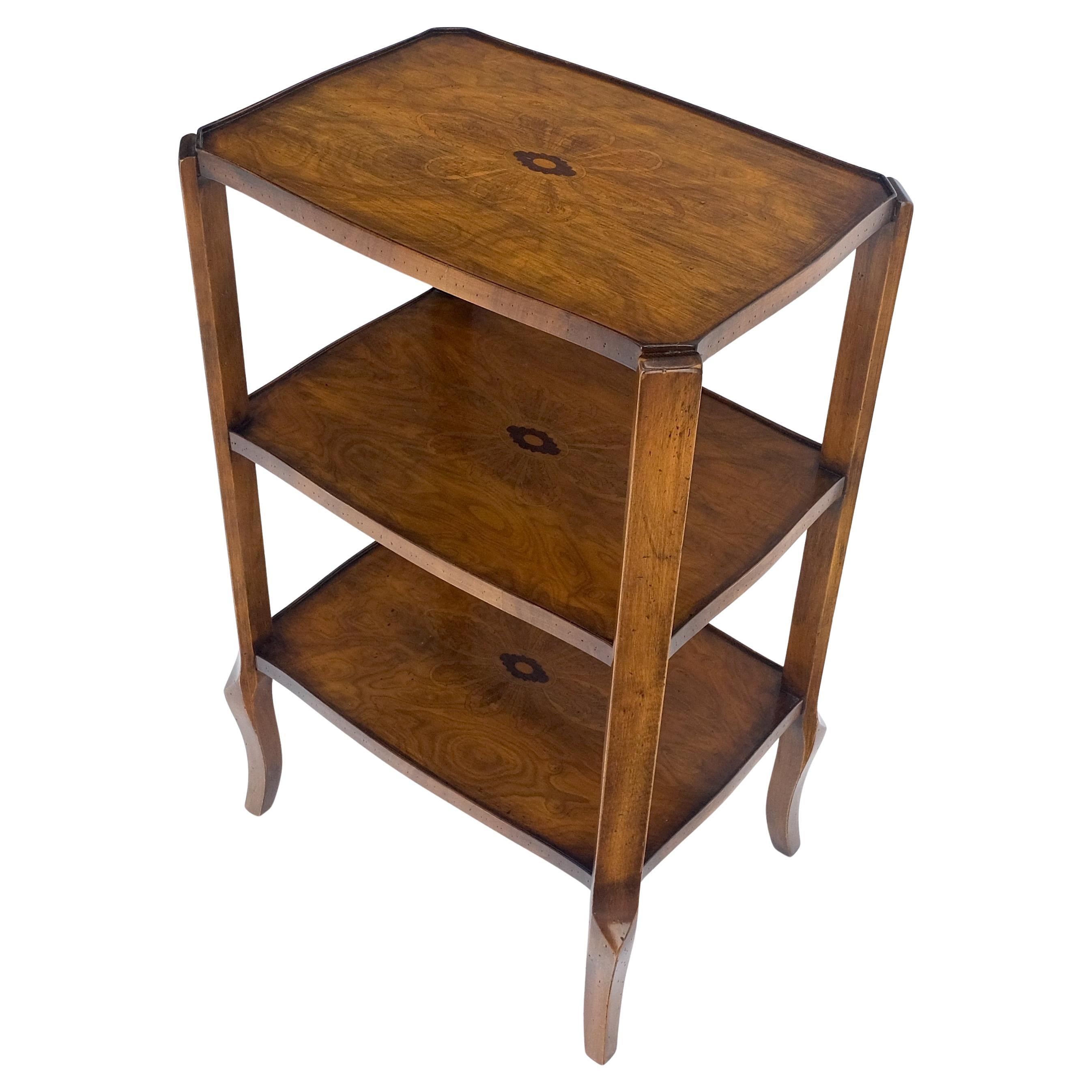 Fine Italian Inlaid 3 tier Stand Side End Table Mini Etagere Stunning MINT For Sale
