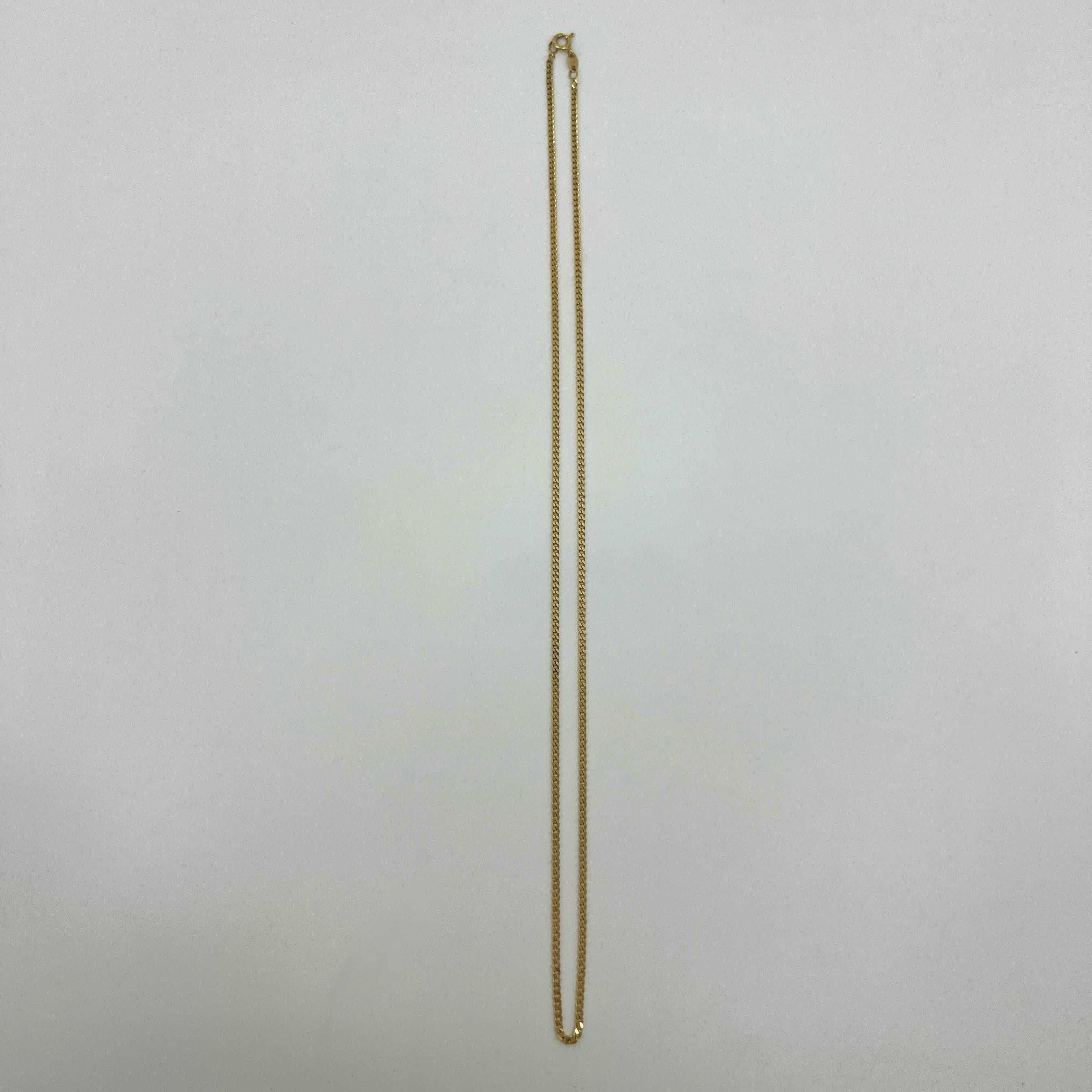 Fine Italian Made 18k Yellow Gold 2.2mm Curb Necklace Chain 24' For Sale 3