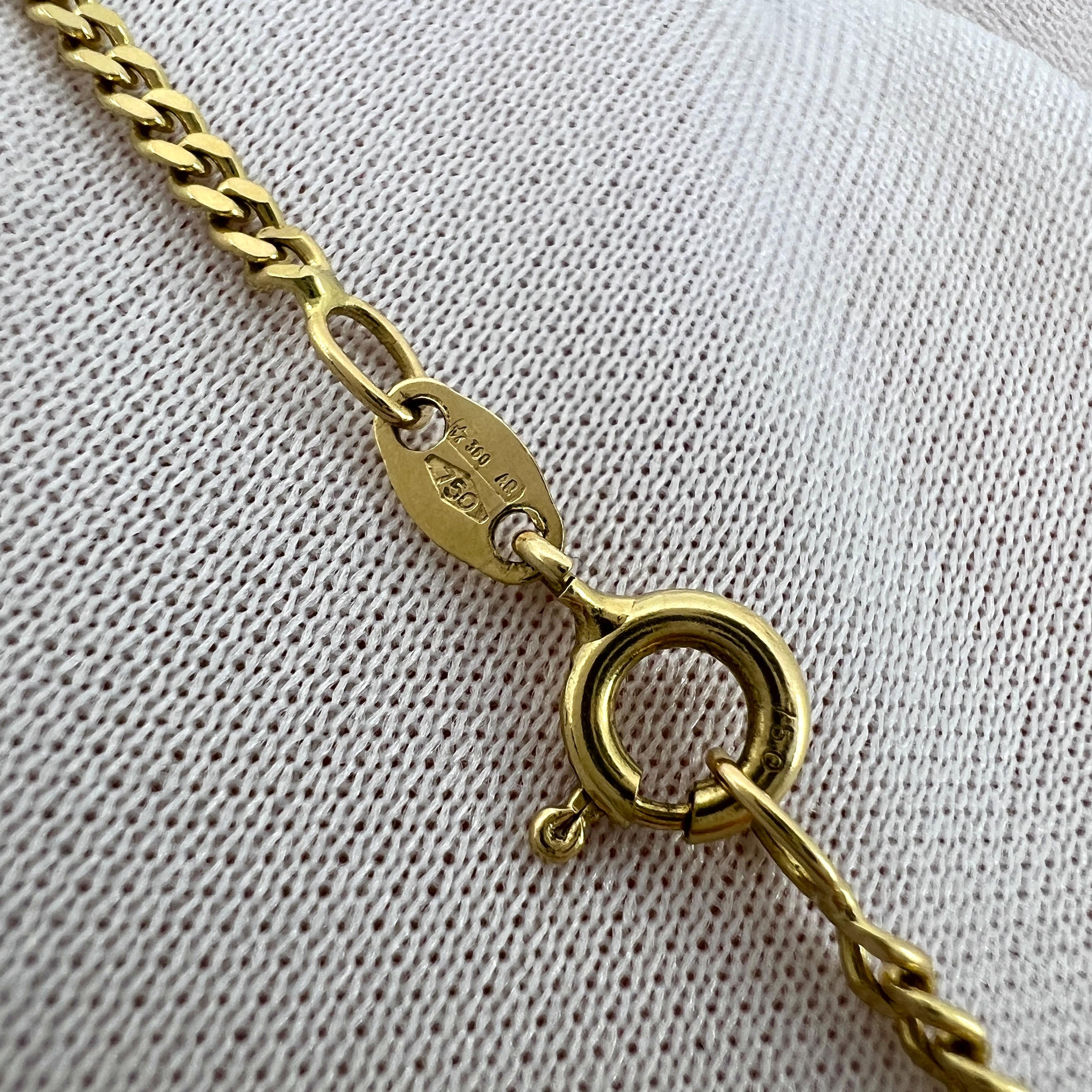 Fine Italian Made 18k Yellow Gold 2.2mm Curb Necklace Chain 24' For Sale 5