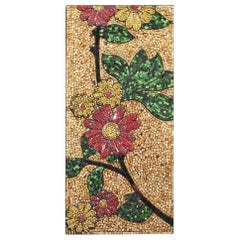 Vintage Fine Italian Micro-Mosaic Art Glass Floral Design Hanging Panel, circa 1950