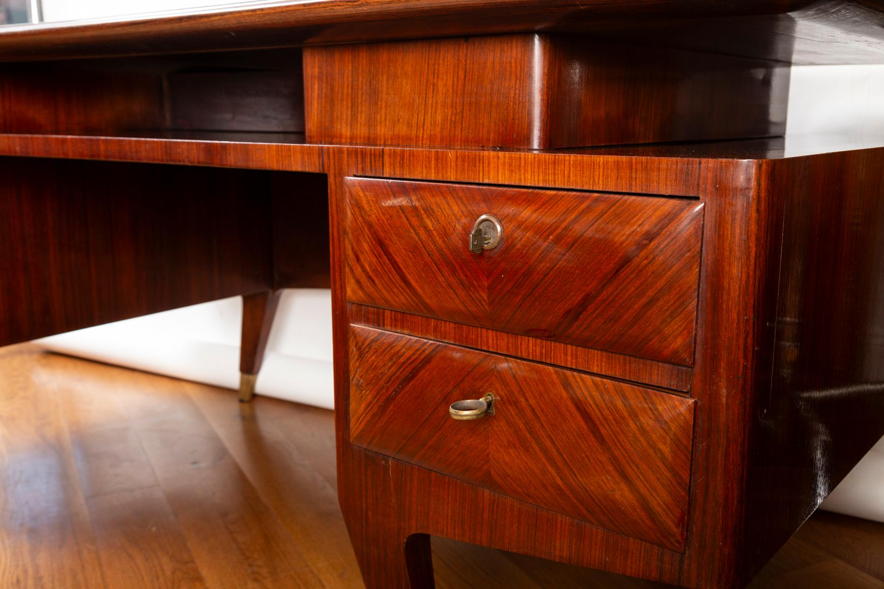 Fine Italian Mid Century Curved Executive Desk 2