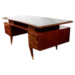 Fine Italian Mid Century Curved Executive Desk