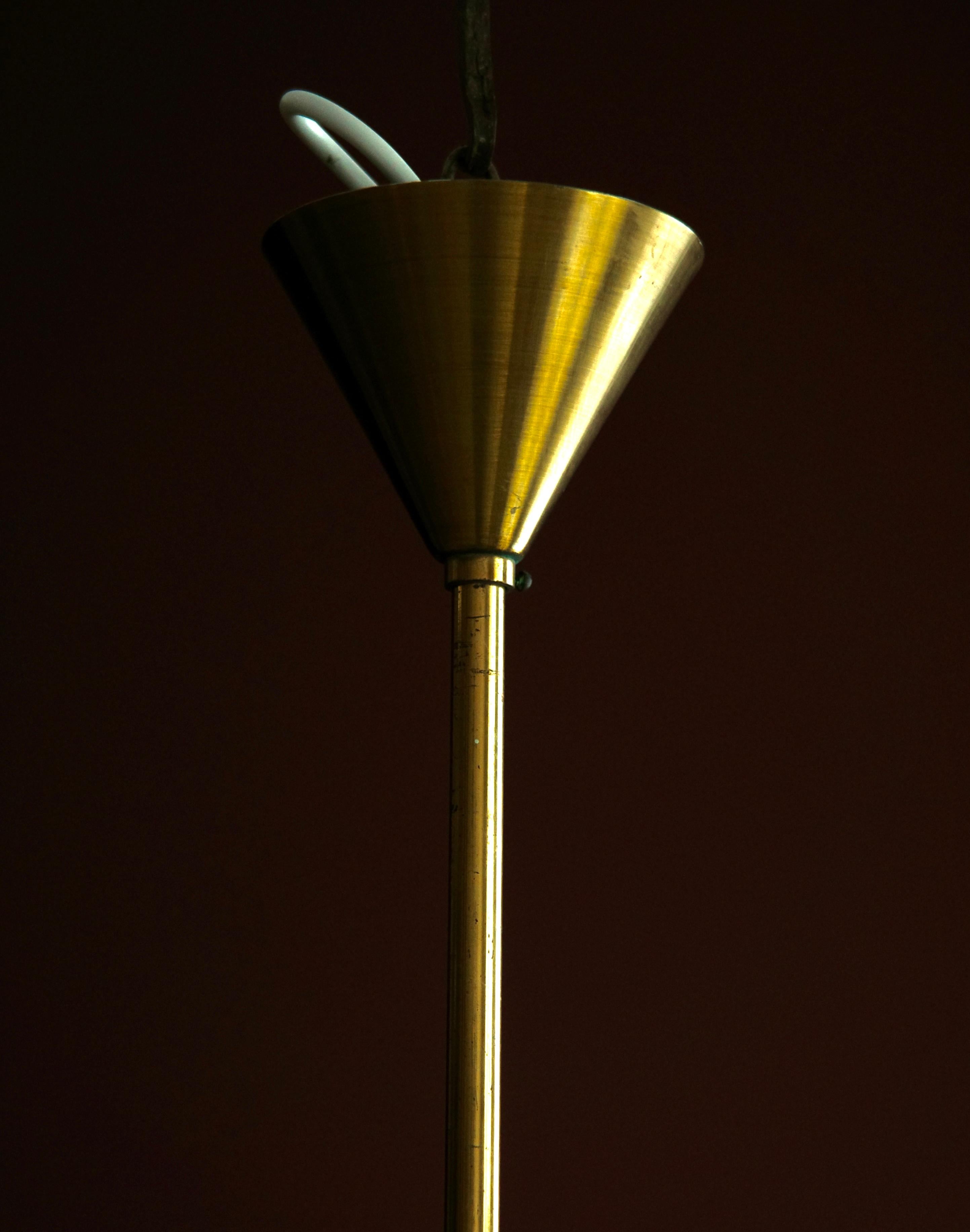 Fine Italian Mid Century Modern Brass Pendant 1