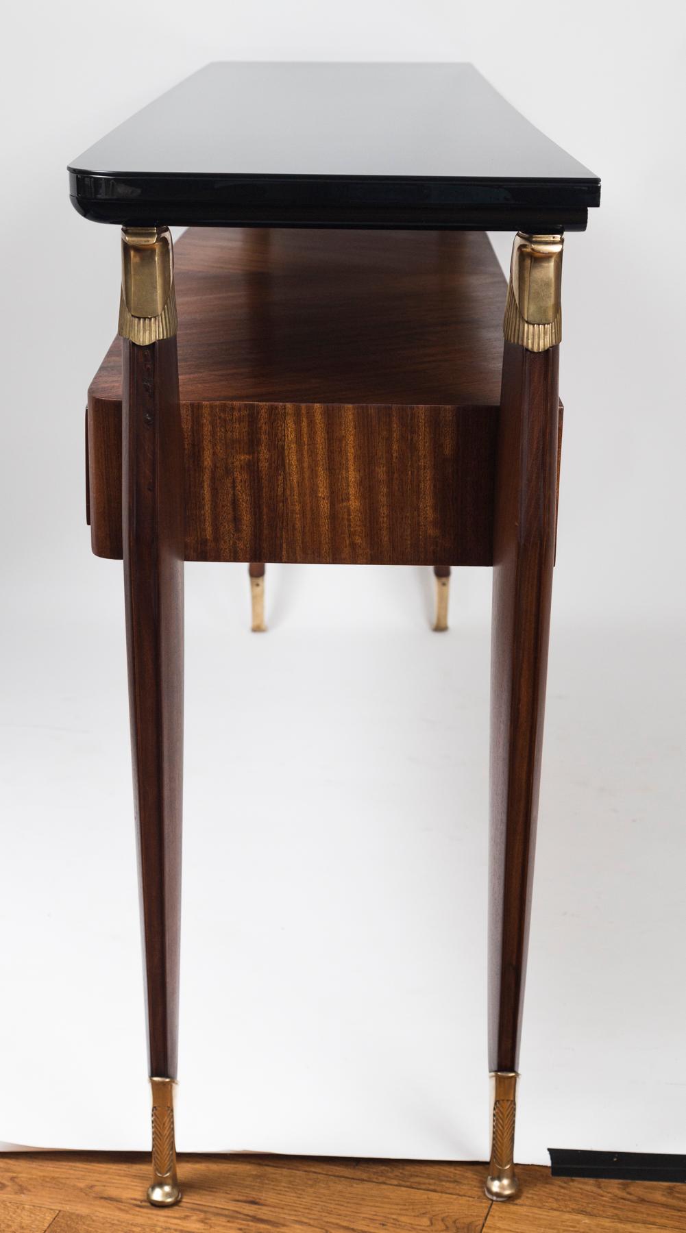 Rosewood Fine Italian Mid Century Two-Tiered Eagle Console By Paolo Buffa For Sale