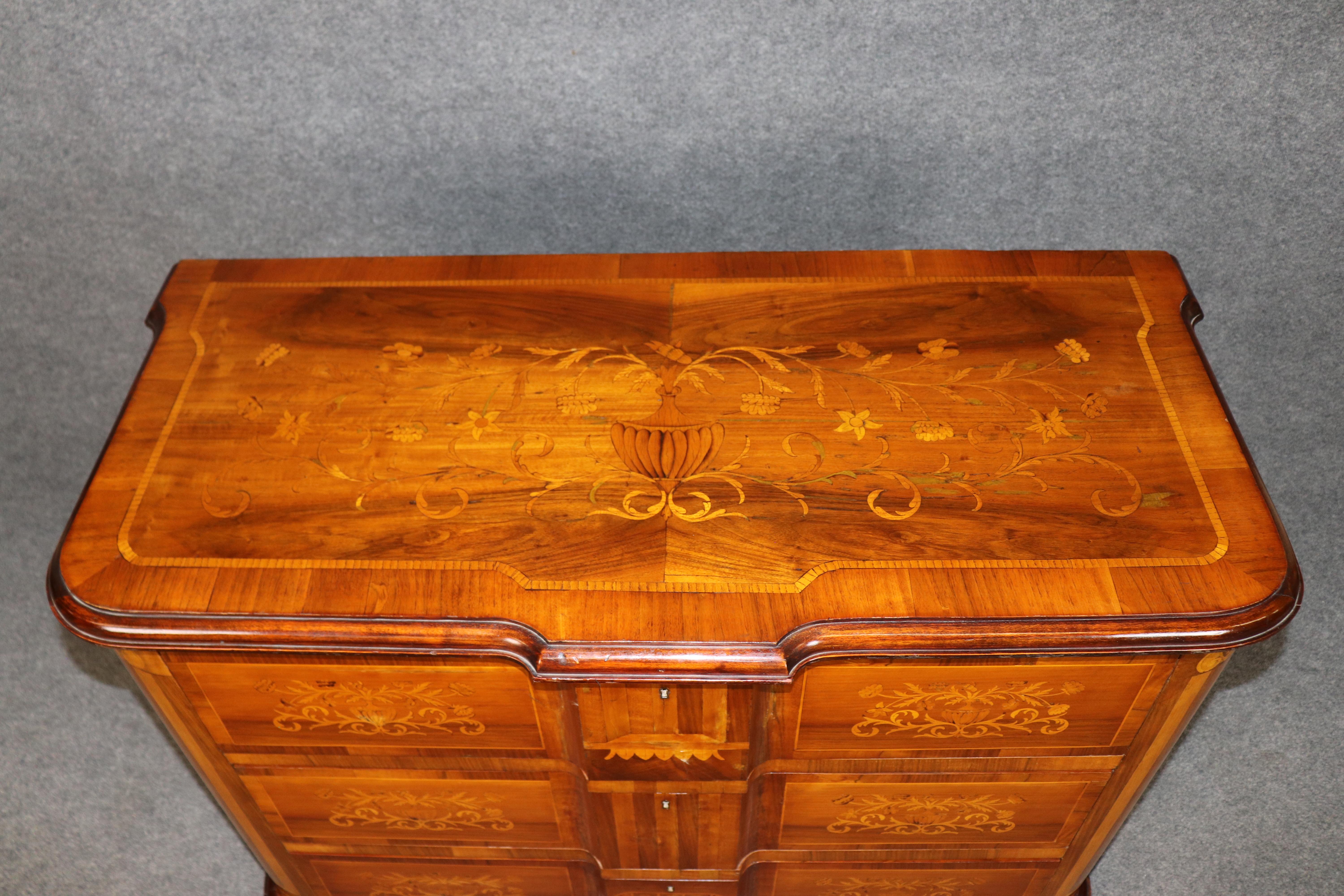 Fine Italian Mixed Woods Marquetry Inlaid 19th Century Commode For Sale 2