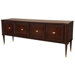 Credenza moderna in palissandro, mogano e ottone, Paolo Buffa