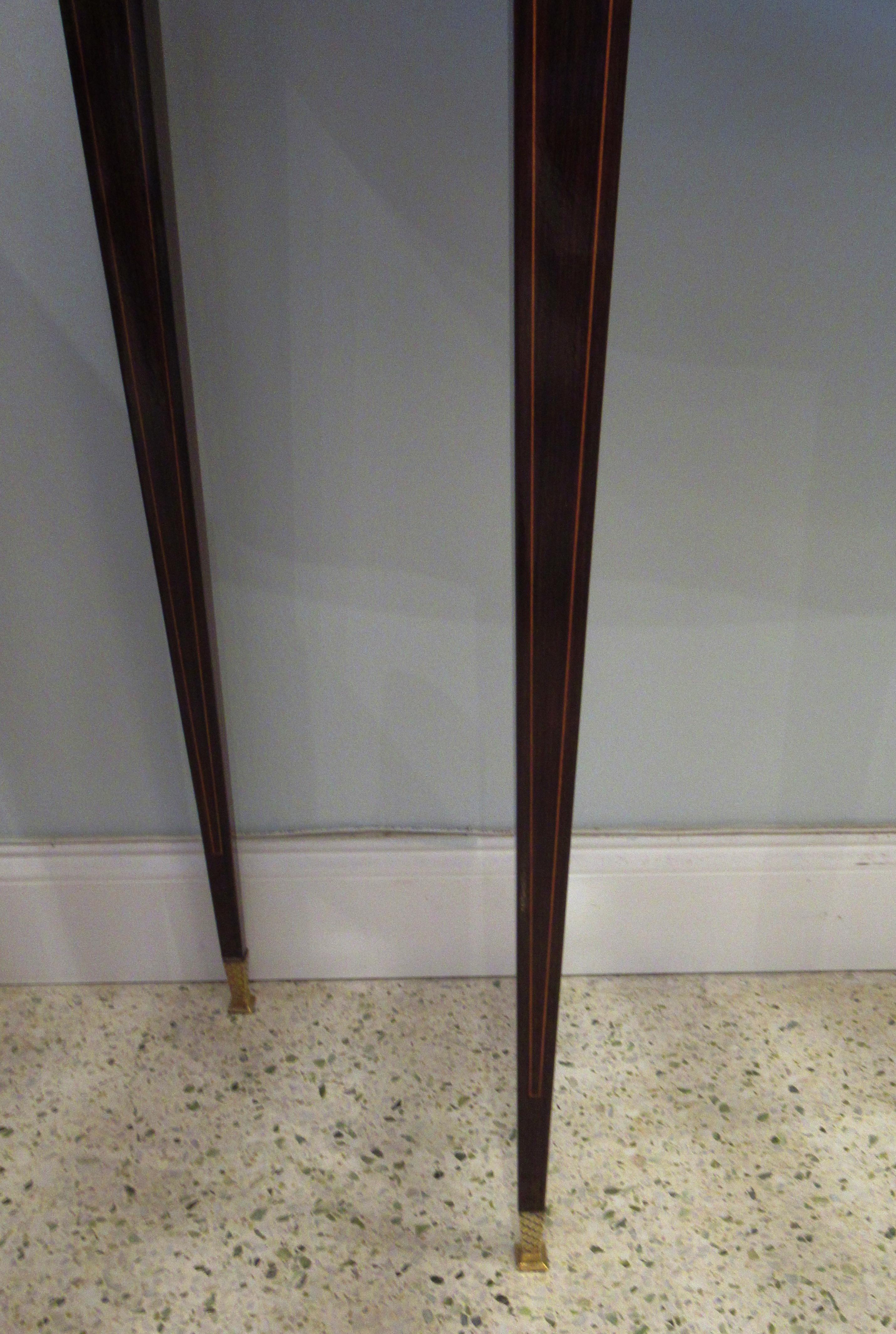 Mid-20th Century Fine Italian Modern Rosewood and Walnut Marquetry Console Table, Paolo Buffa