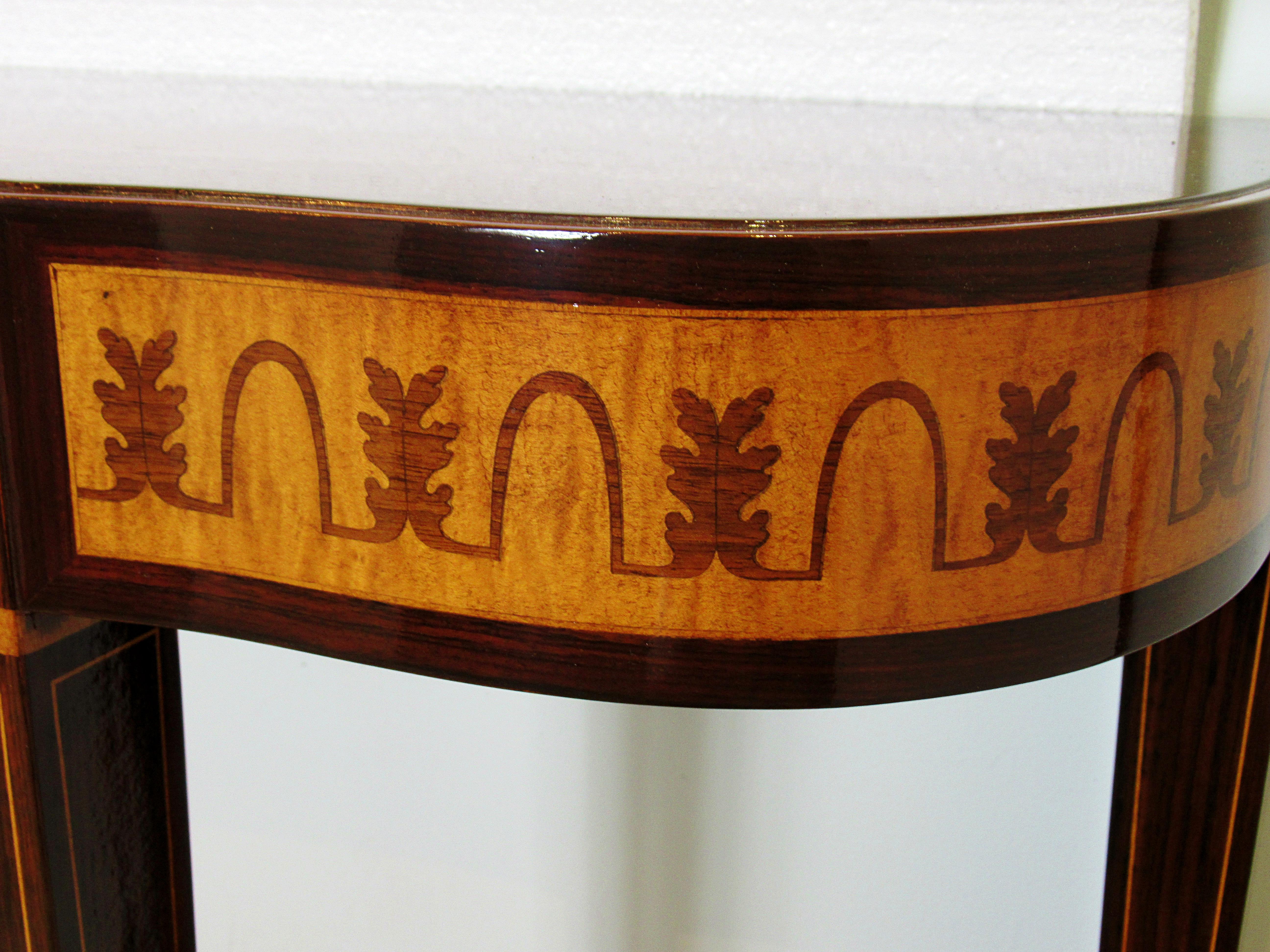Fine Italian Modern Rosewood and Walnut Marquetry Console Table, Paolo Buffa 2