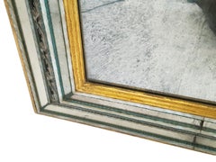 Miroir mural italien en verre de Murano et bois:: années 30