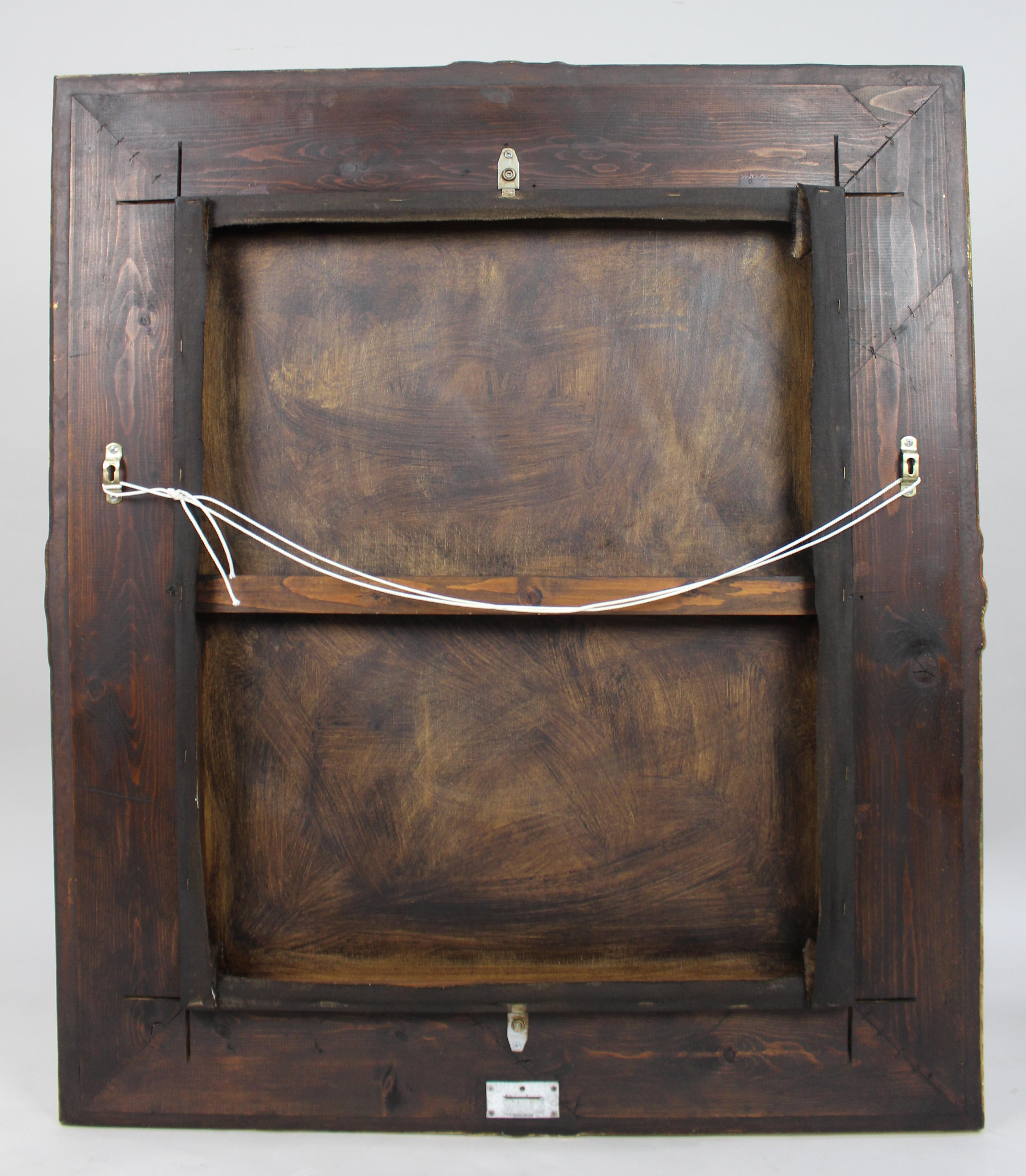 Fine Italian Oil on Canvas Set in Carved Giltwood Frame en venta 1