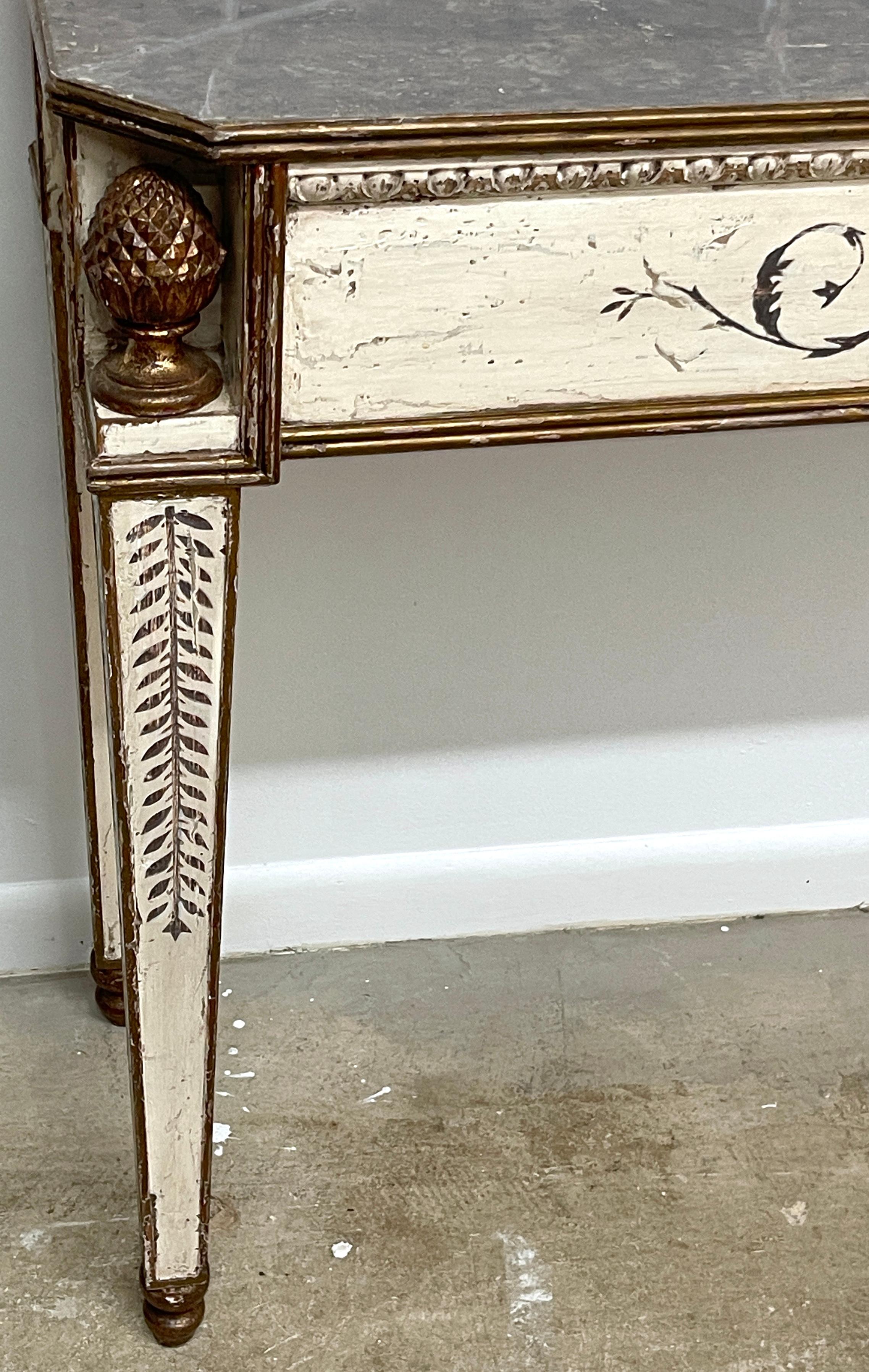 Fine Italian Painted & Gilt Neoclassical Console Table  5