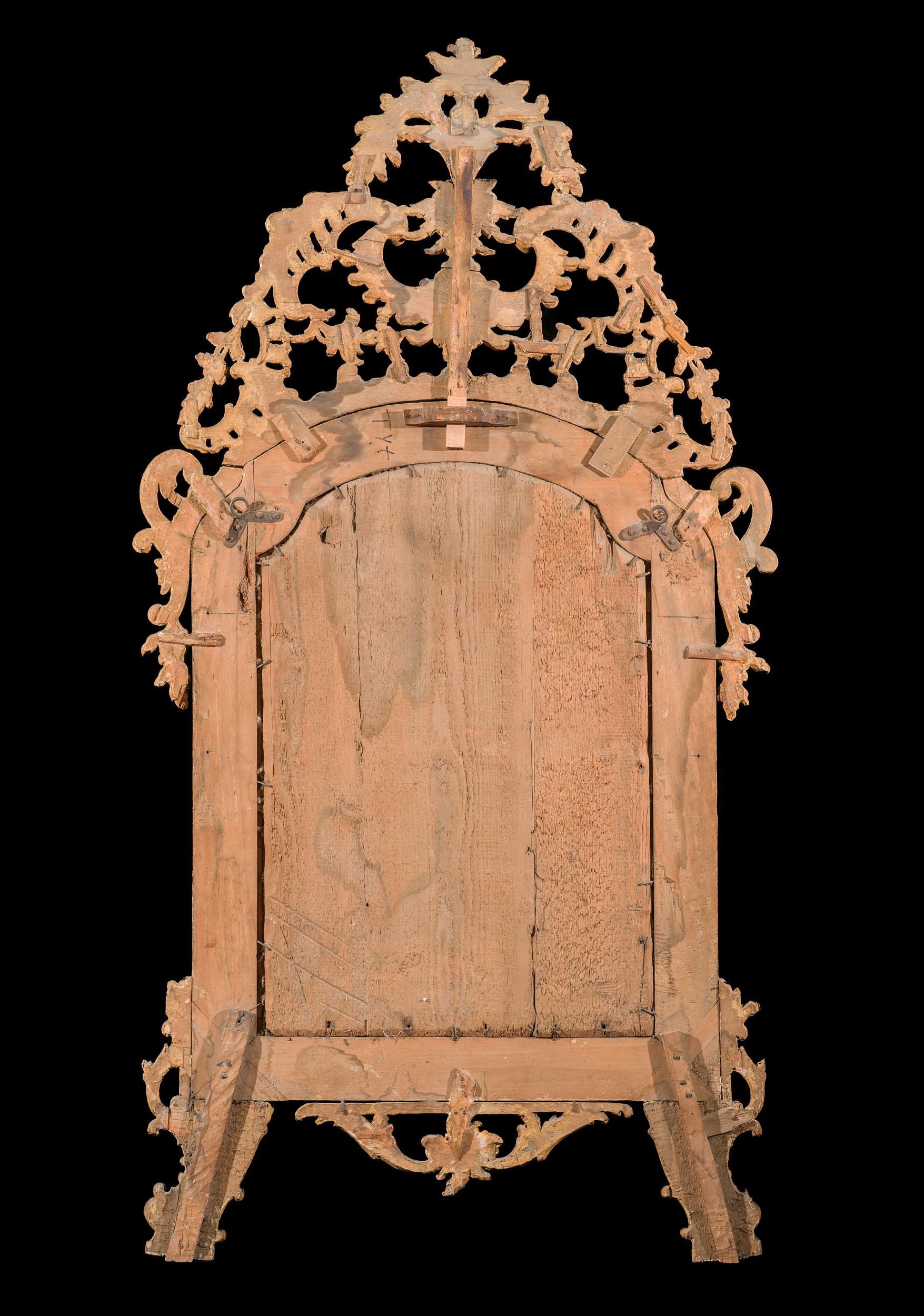 Miroir d'embarcadère en bois doré piémontais du XVIIIe siècle en vente 1