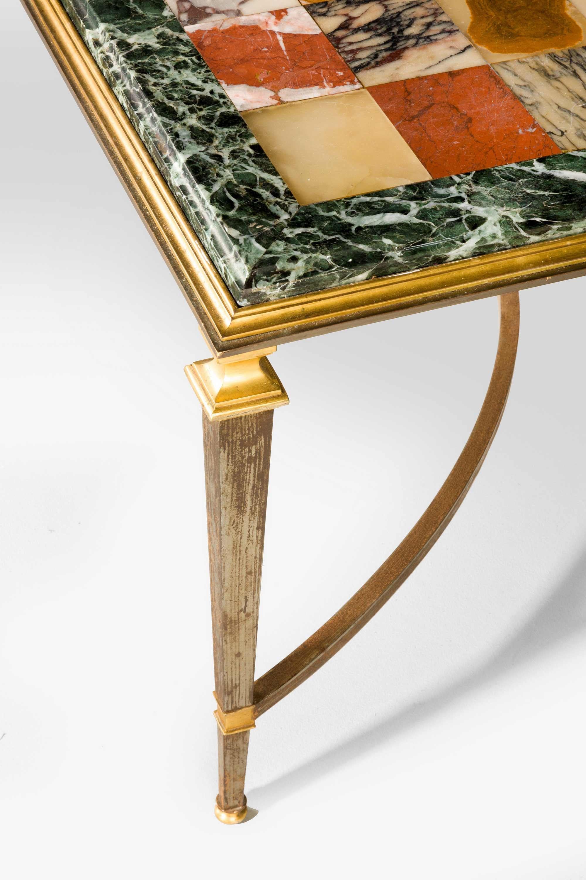 Metalwork Fine Italian Specimen Marble-Top Table