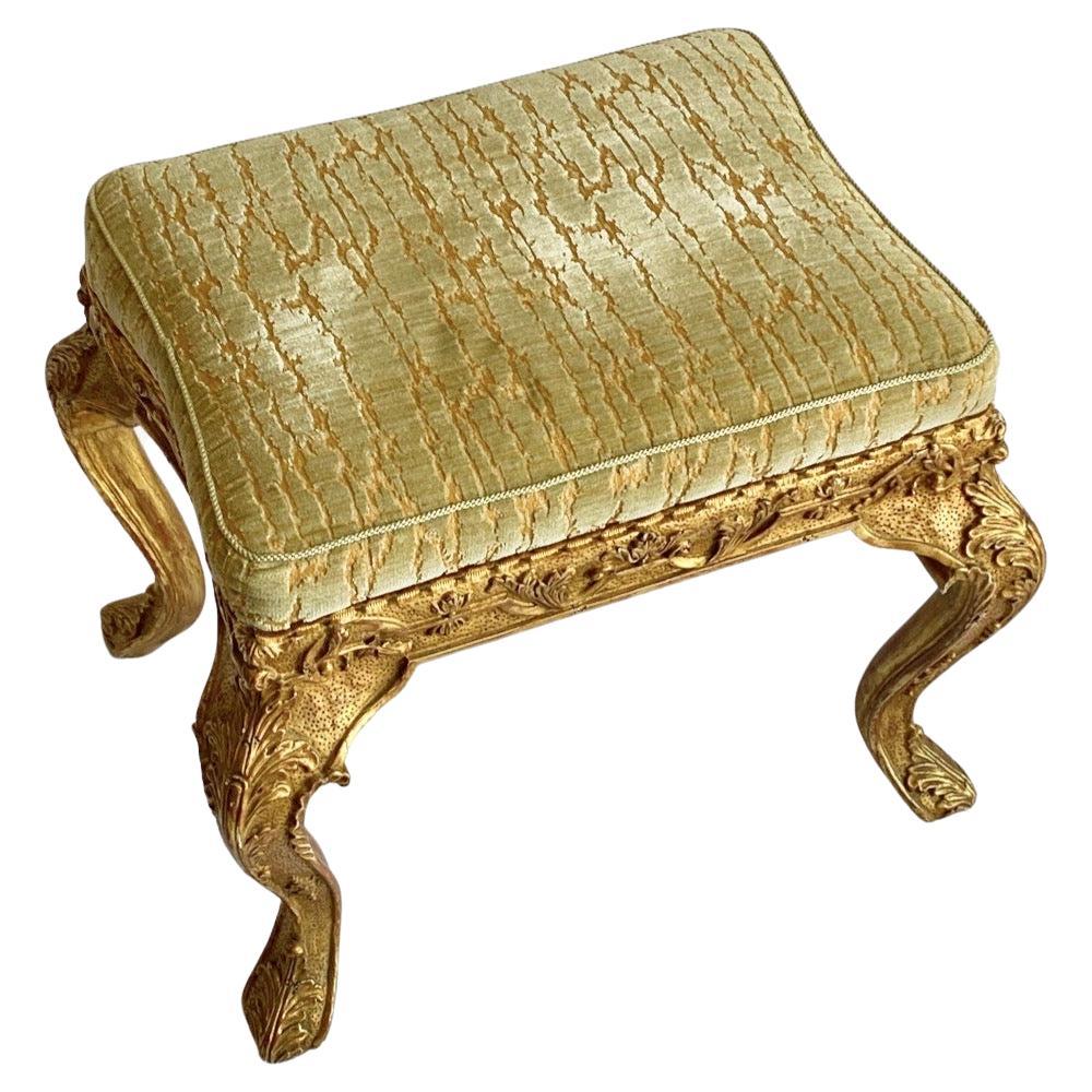 Fine Italian Style Giltwood Bench For Sale