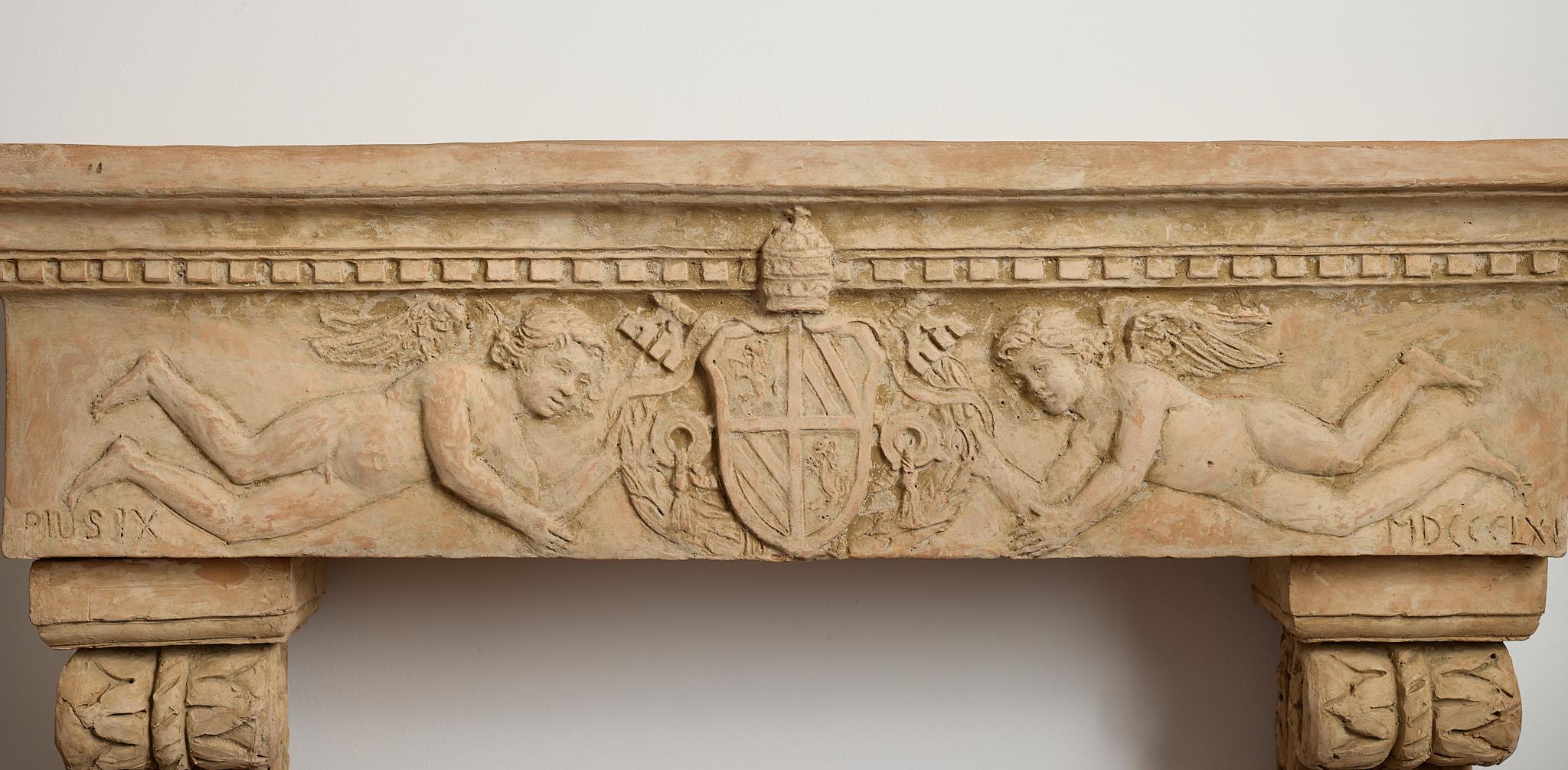 Fine Italian Terracotta Mantlepiece Early 20th Century For Sale 2