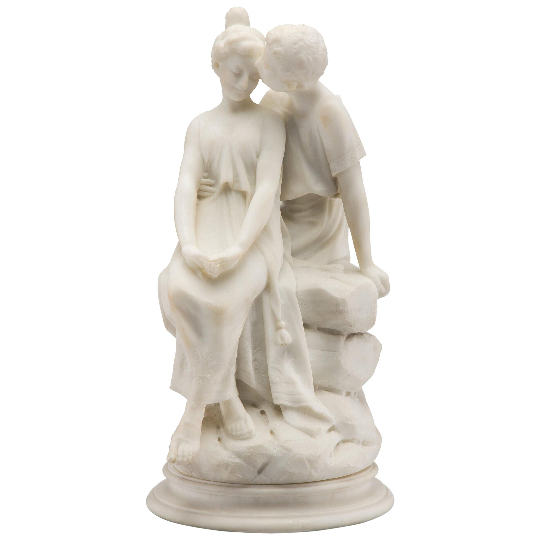 White Marble Statue by F. Vichi For Sale