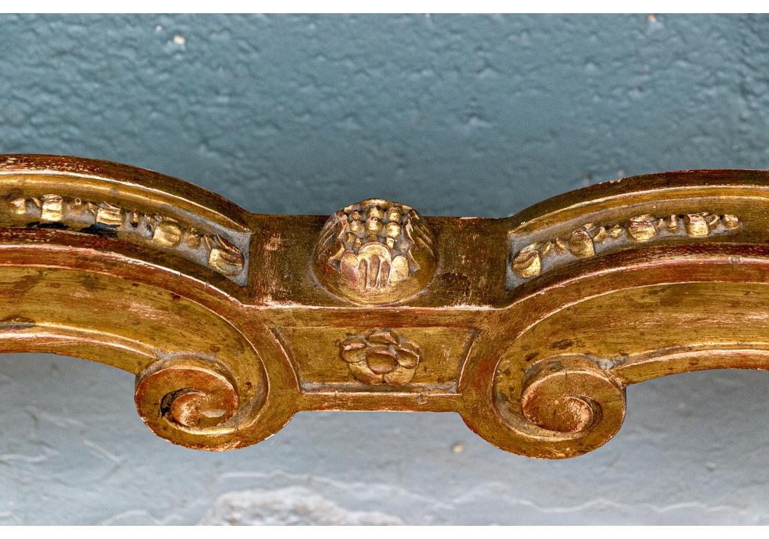 Fine Italianate Gilt Wall Mount Console With Marble Top For Sale 2