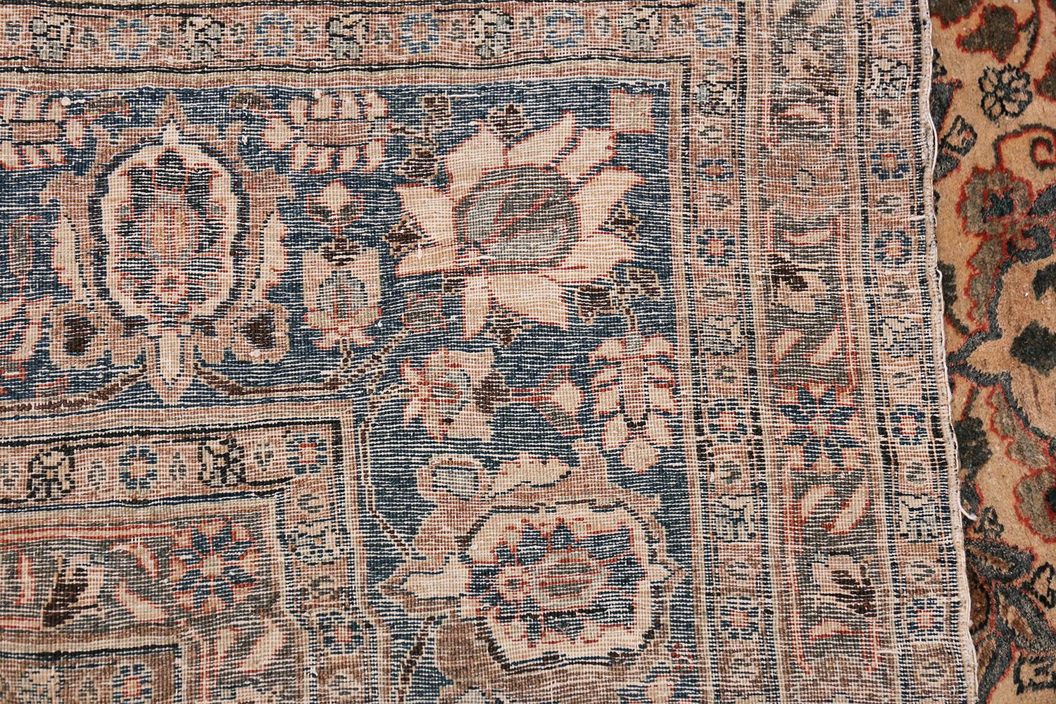 Elfenbeinfarbener antiker persischer Täbriz-Teppich. Größe: 6 Fuß 5 Zoll x 10 Fuß 5 Zoll im Angebot 3