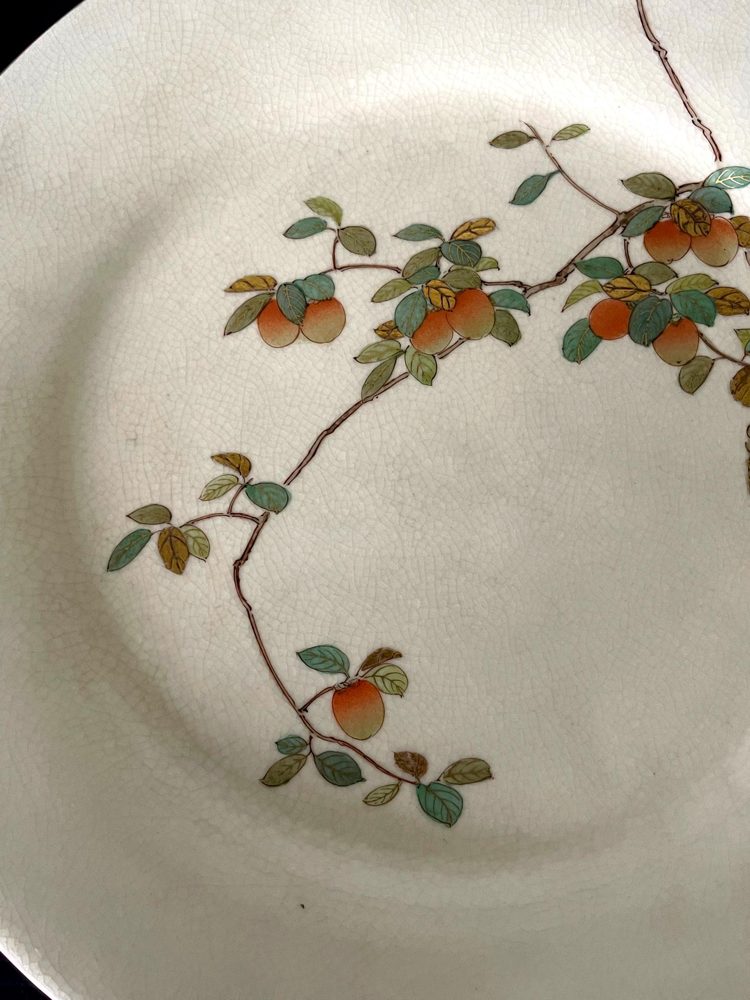Meiji Fine Japanese Ceramic Plate by Kinkozan for Yamanaka & Co. For Sale