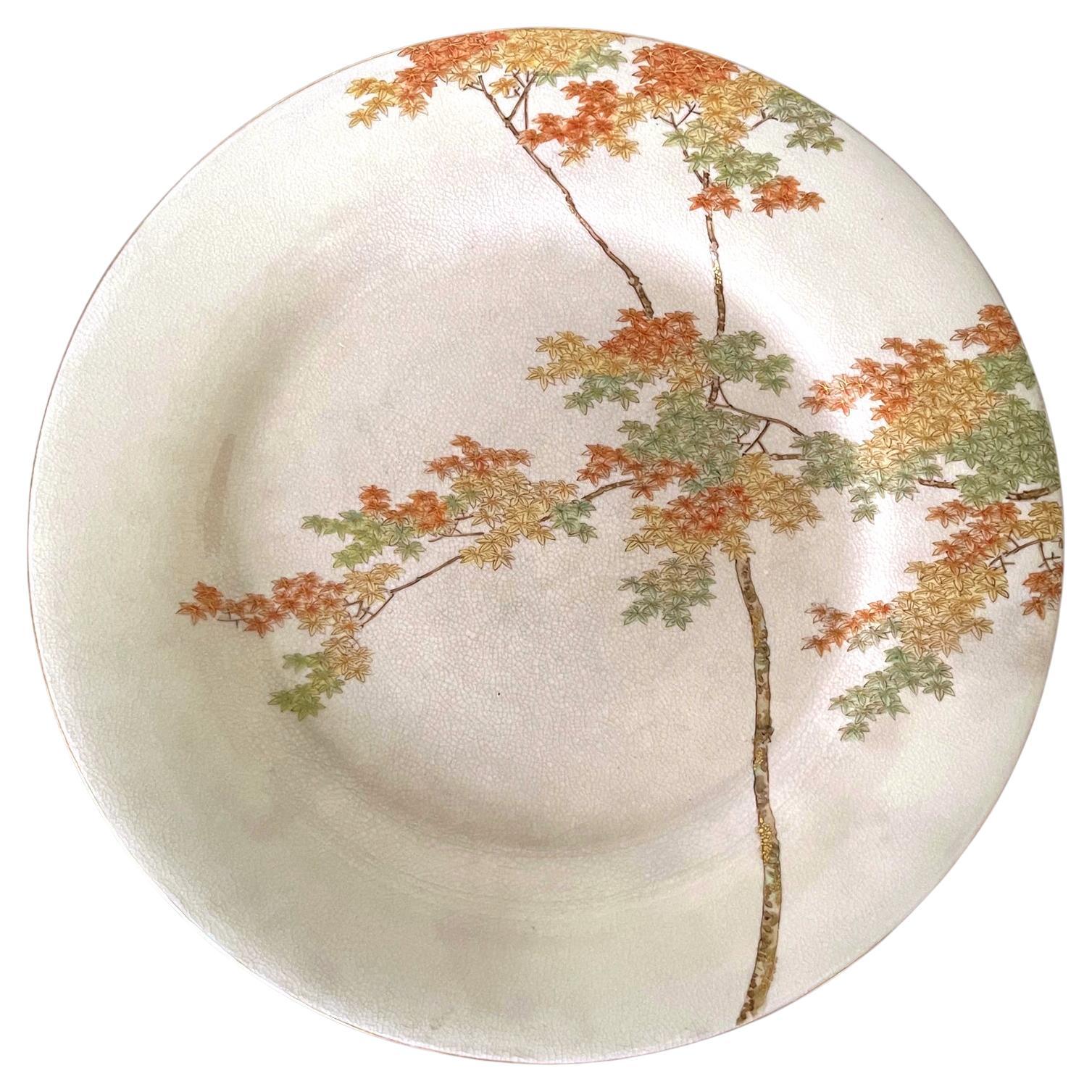 Fine Japanese Ceramic Plate by Kinkozan for Yamanaka & Co. For Sale