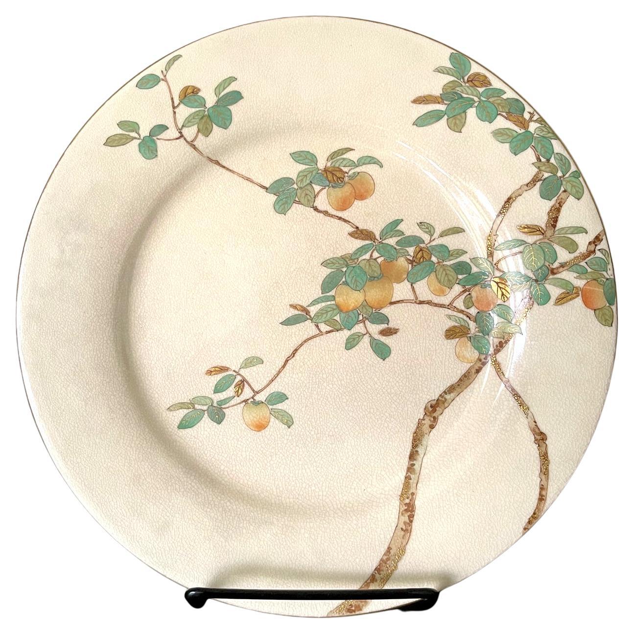 Fine Japanese Ceramic Plate by Kinkozan for Yamanaka & Co. For Sale