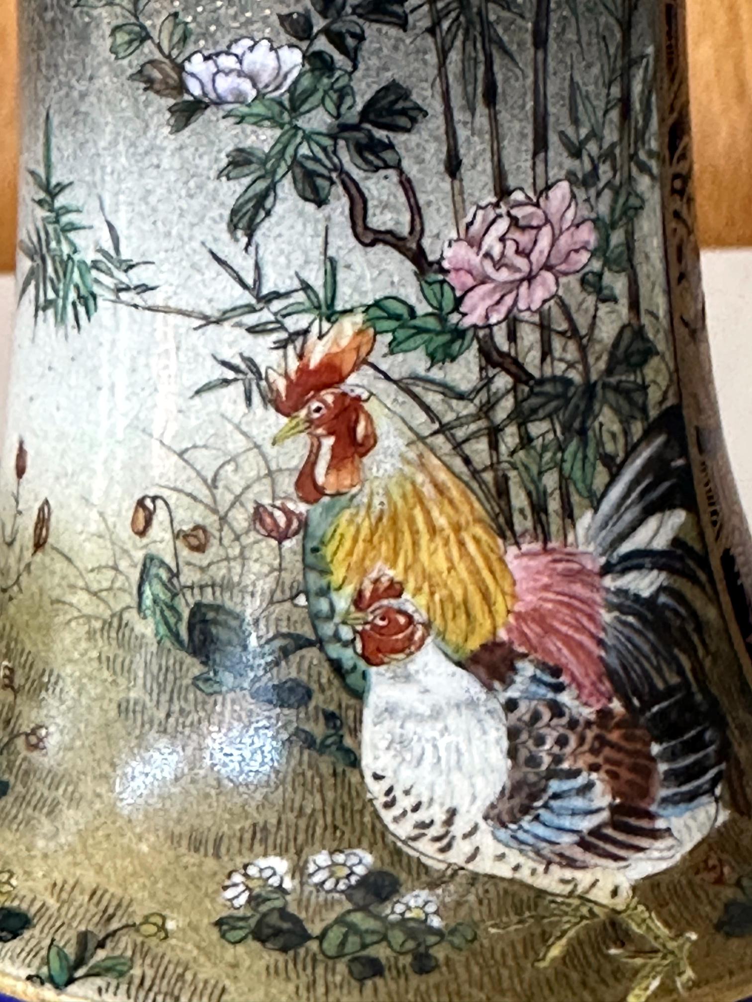 Feine japanische Satsuma-Vase aus Keramik von Kinkozan  im Angebot 4