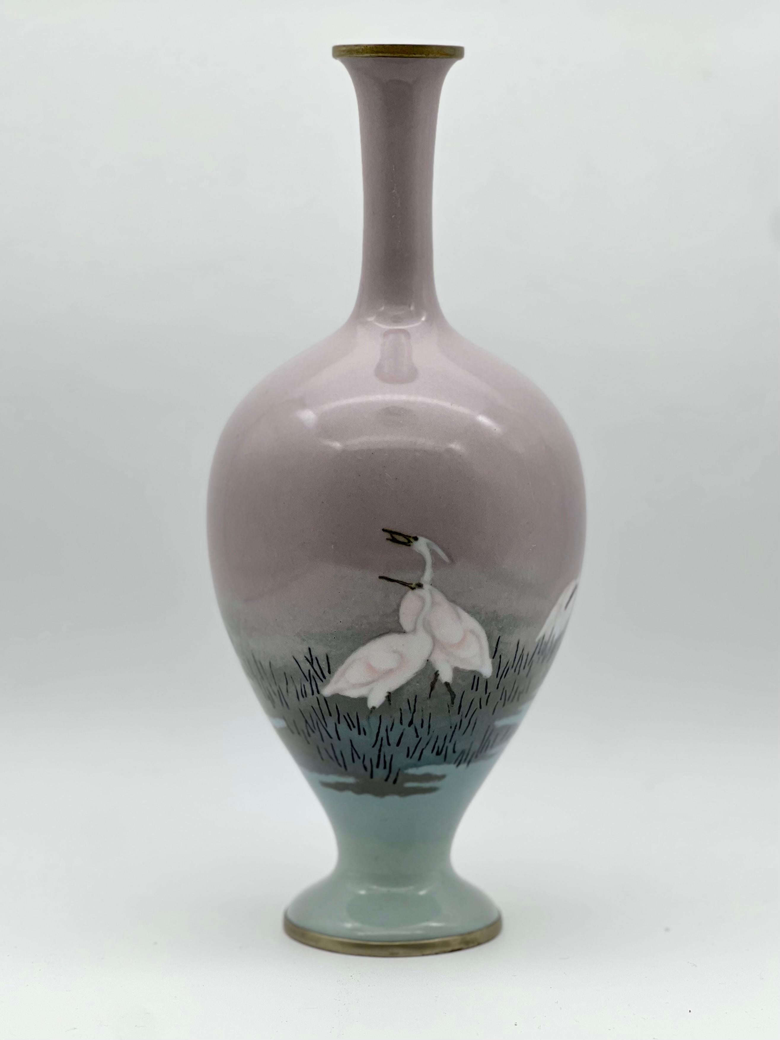 Fine Japanese Cloisonné-enamel and Musen Vase Attributed to Namikawa Sosuke For Sale 9